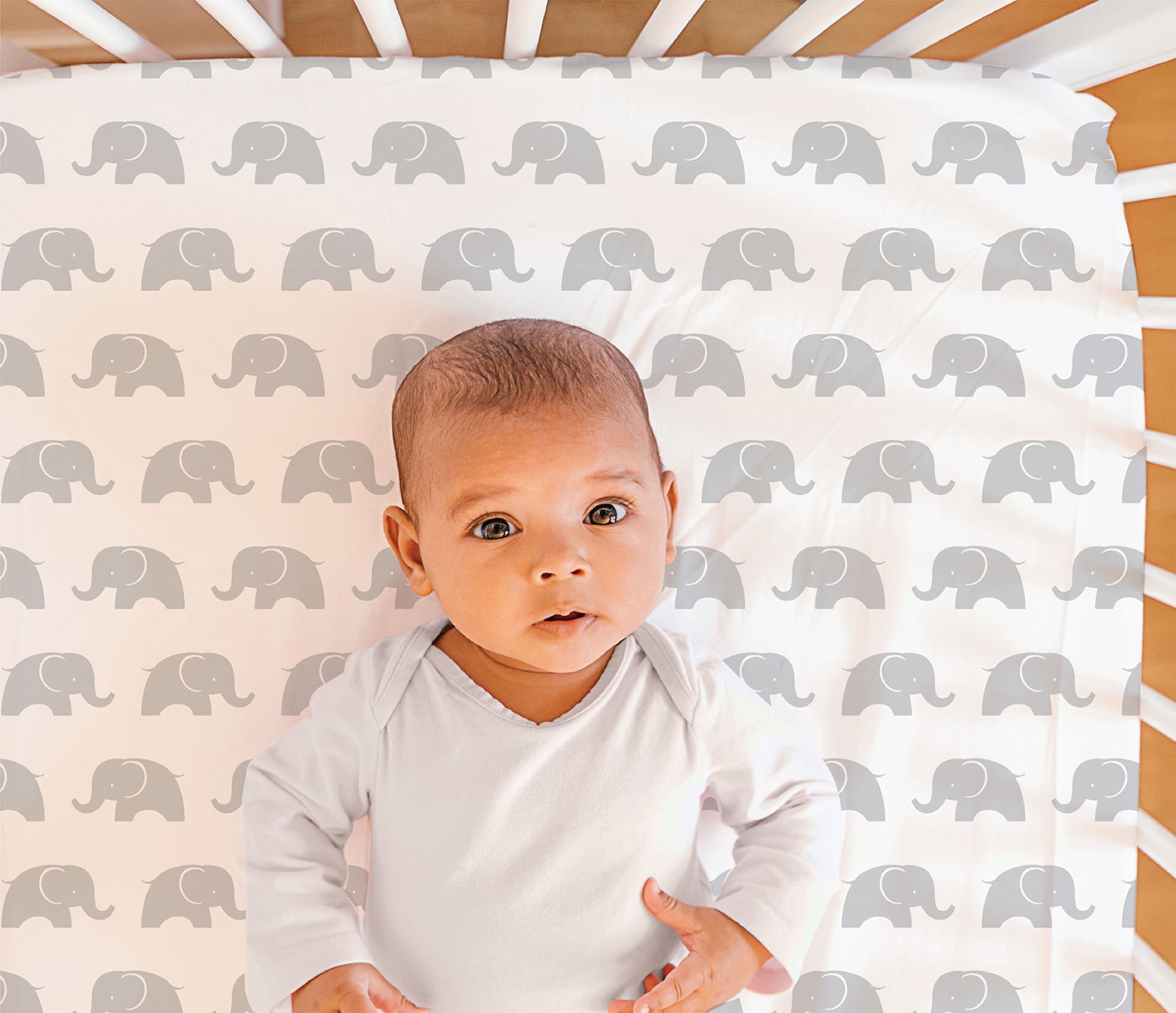 The Peanutshell Elephant Walk Crib Bedding Set for Baby Boys or Baby Girls, 3 Piece Nursery Set with Quilt, Fitted Crib Sheet, and Dust Ruffle - Image 5