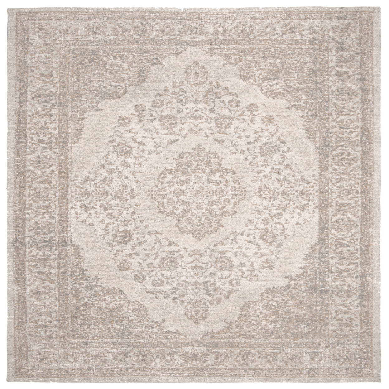 SAFAVIEH Classic Vintage Ivonette Overdyed Border Cotton Area Rug, Beige, 4' x 6' - Image 2