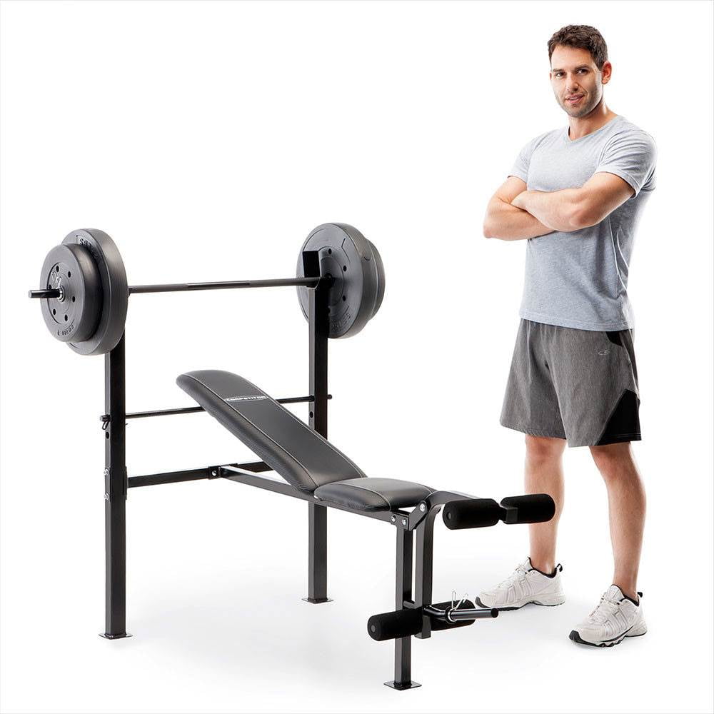 Marcy Pro CB-20111 Standard Adjustable Weight Bench with 80 lbs Weight Set - Image 2