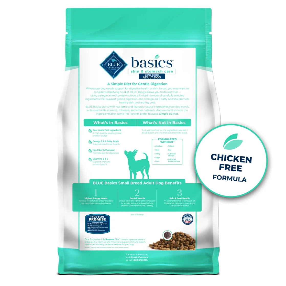 Blue Buffalo Basics Small Breed Adult Dry Dog Food, Skin & Stomach Care, Lamb Recipe, 11lb - Image 7
