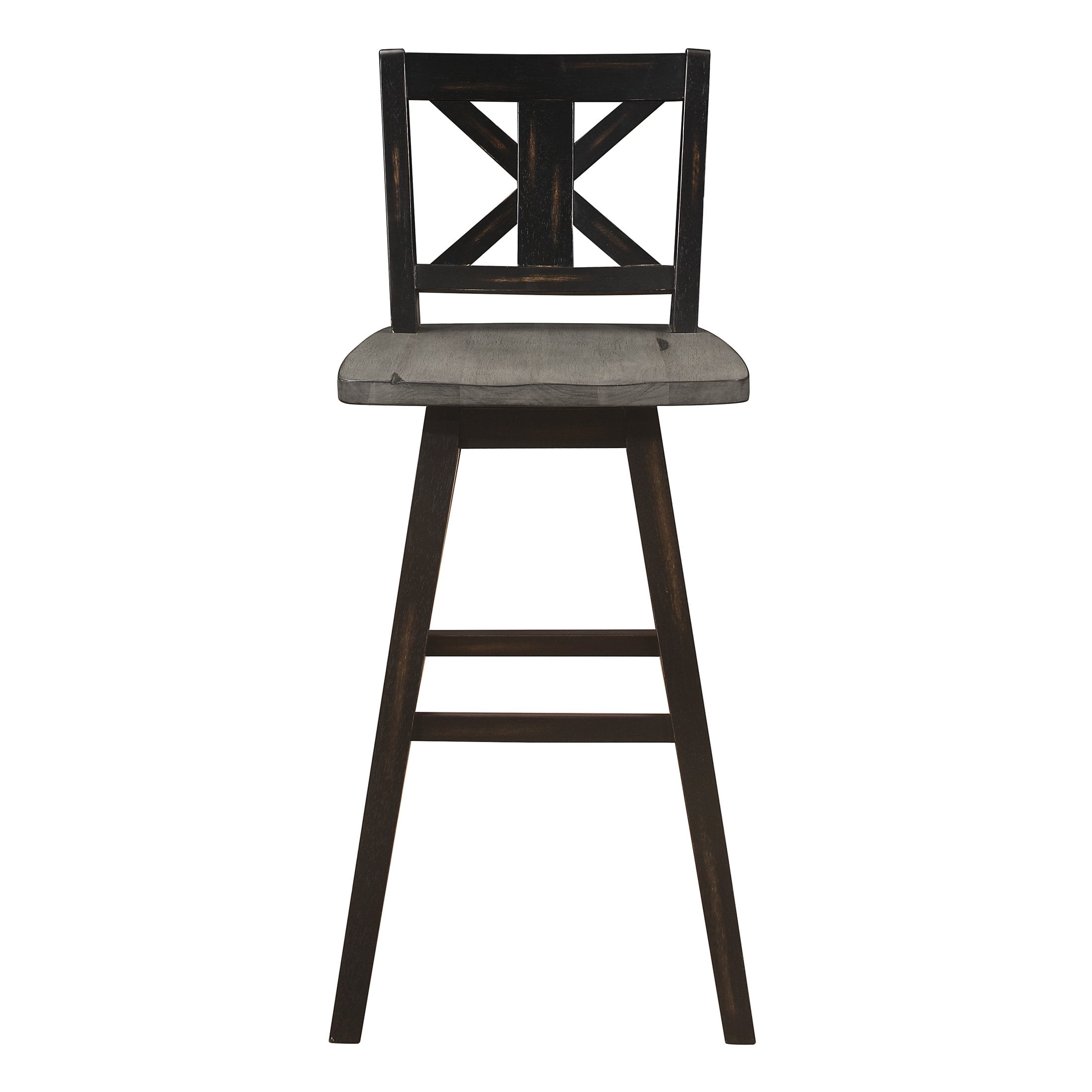 OakvillePark Roscoe Swivel Pub Height Barstool (Set of 2), Black/Gray - Image 4