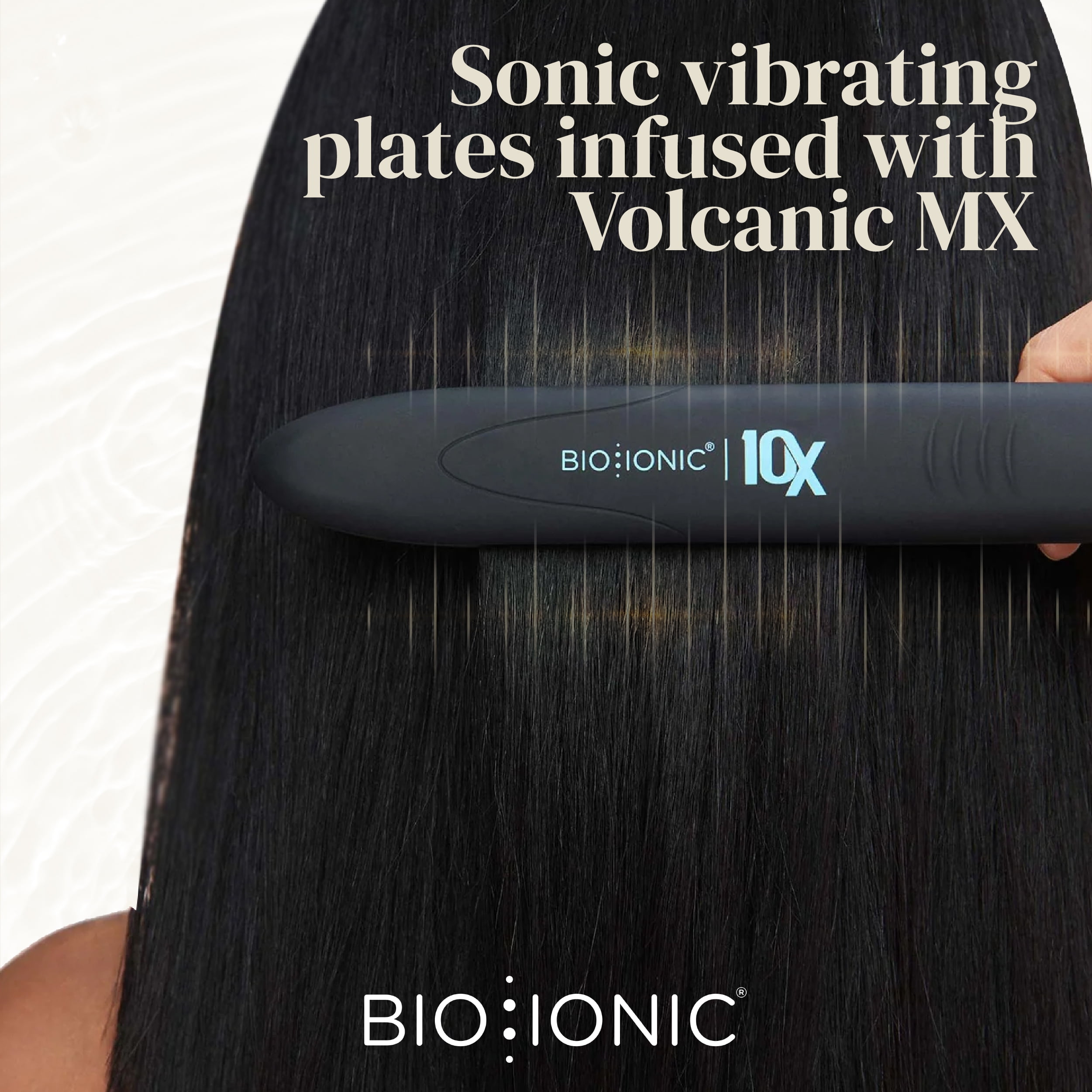Bio Ionic 10X Styling Flat Iron, 1" Hair Straightener with Sonic Vibrating Plates, Ceramic Flat Iron - Image 2