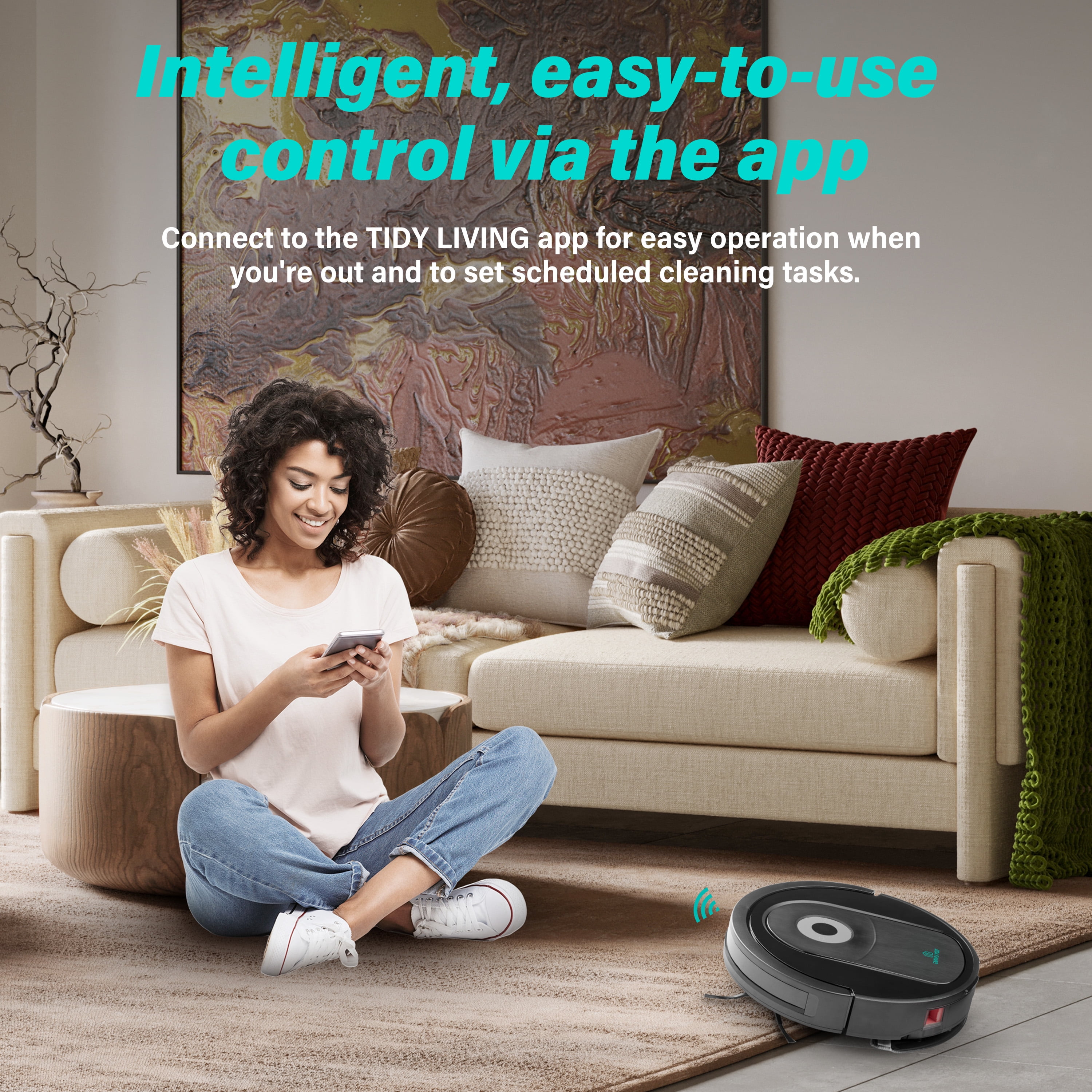 Tidy Living Robot Vacuum Cleaner,2 in 1 Robot Vacuum and Mop with 4000Pa/WiFi/Self-Charging for Hard Floors,Low Pile Carpet,New - Image 6