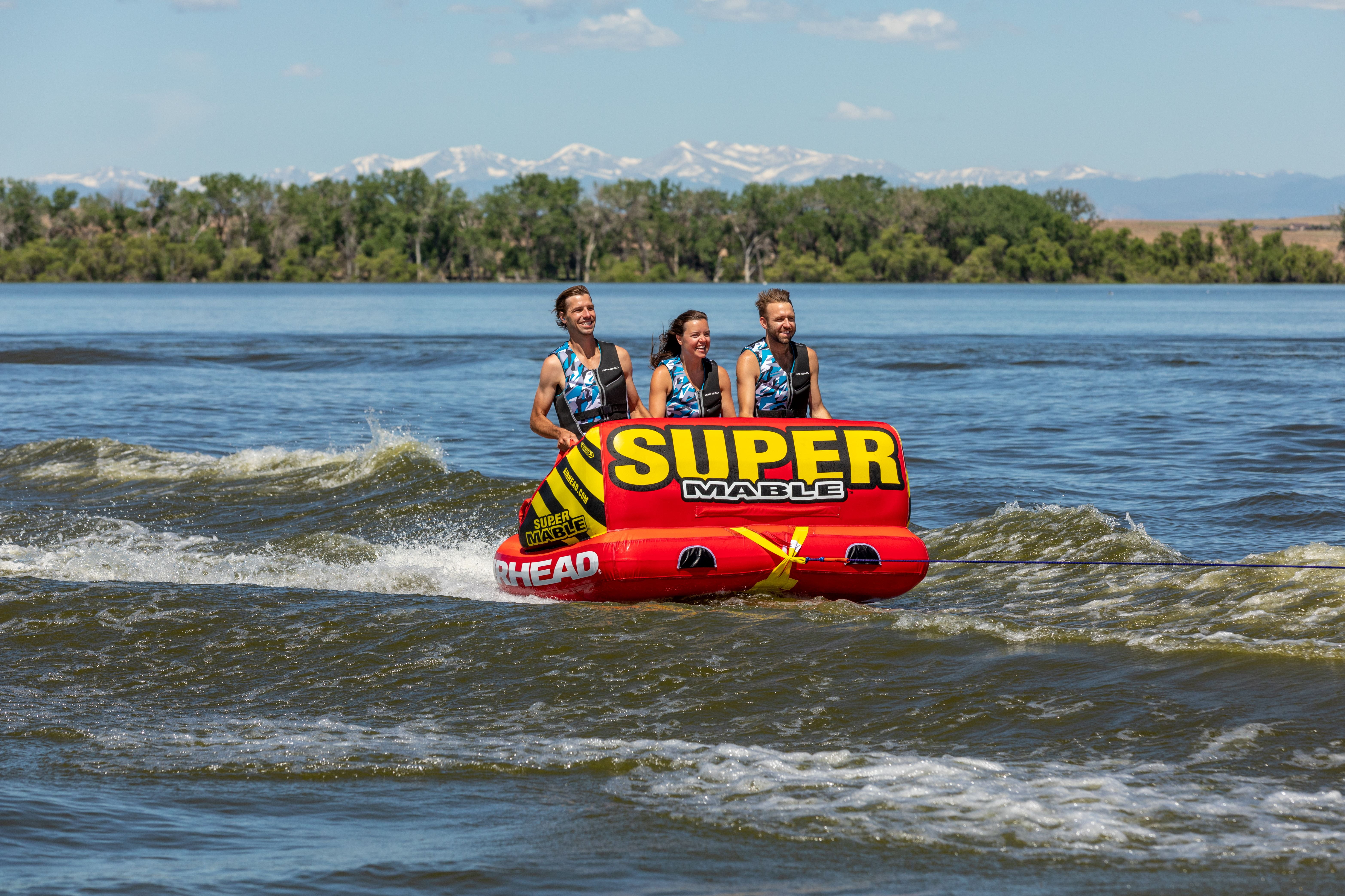 Airhead Super Mable Towable Tube for Boating, Fits up to 3 People, Dual Tow Points - Image 8