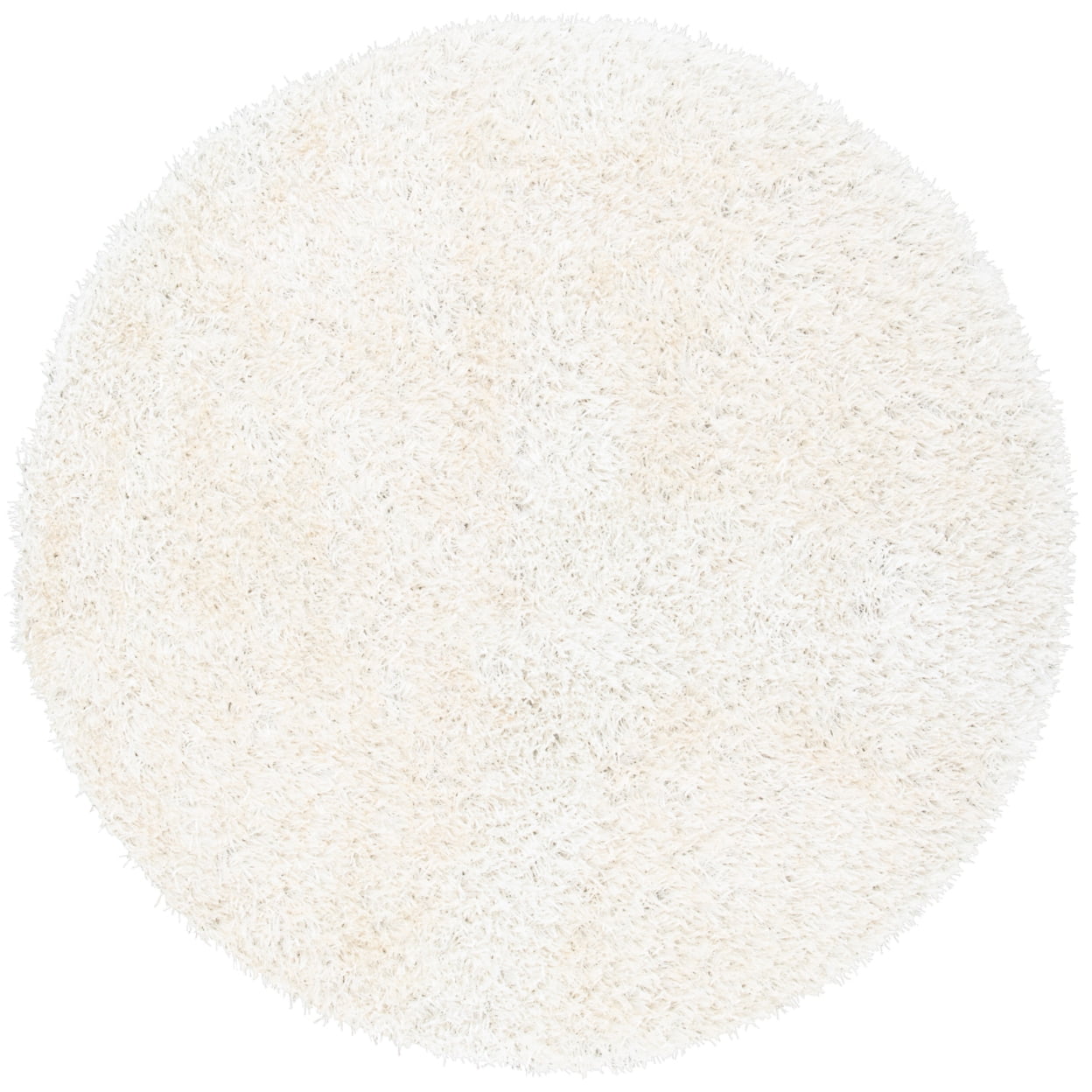 SAFAVIEH New Orleans Darius Solid Polyester Shag Area Rug, Off White, 7' x 7' Square - Image 2