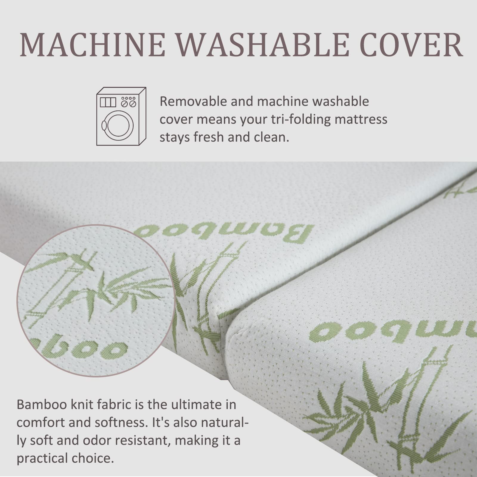 BDEUS Tri-Fold 4" Portable Memory Foam Mattress with Storage Bag - Image 8