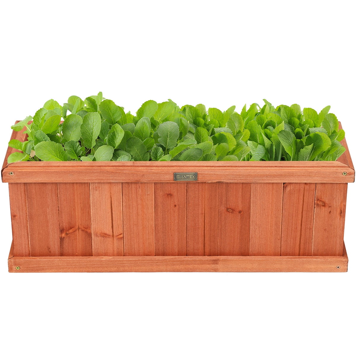 Costway 28 Inch Wooden Flower Planter Box Garden Yard Decorative Window Box Rectangular - Image 6