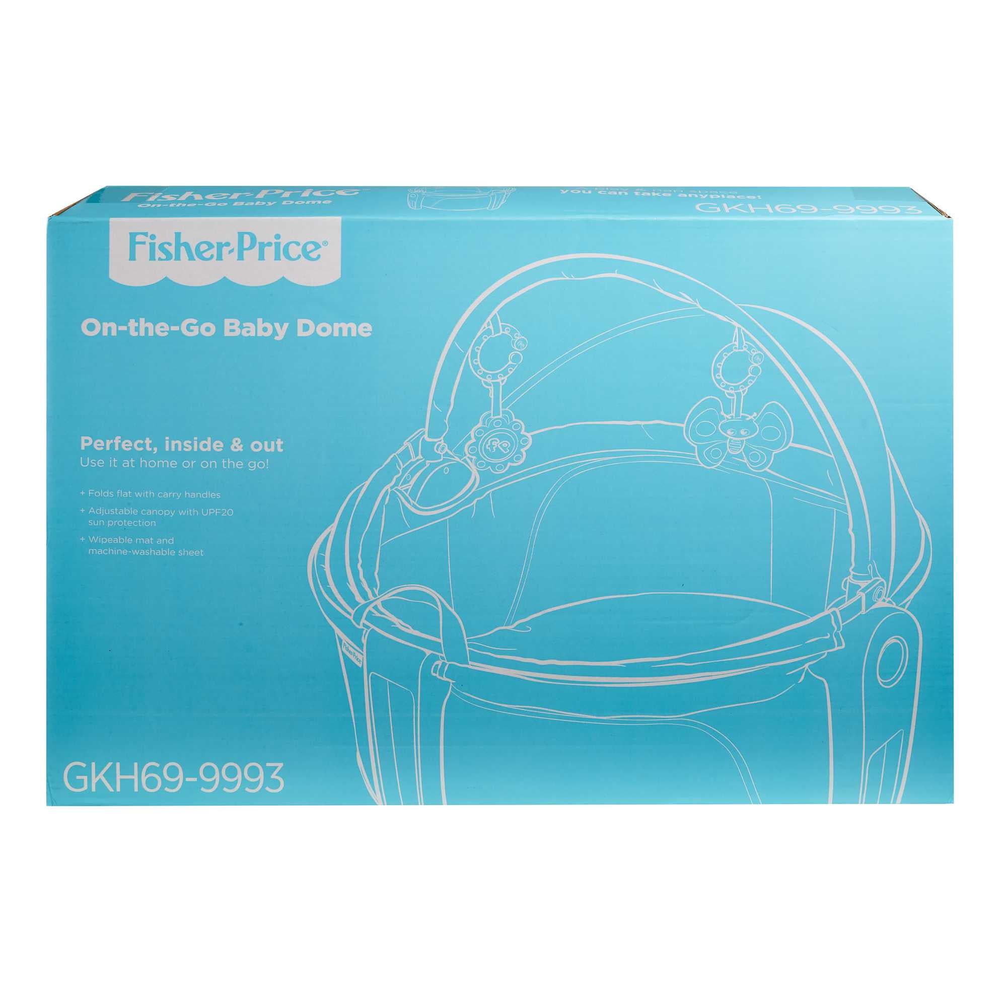 Fisher-Price On-the-Go Infant Dome Portable Bassinet and Play Space for Infants, Pink Pacific Pebble, Unisex - Image 3