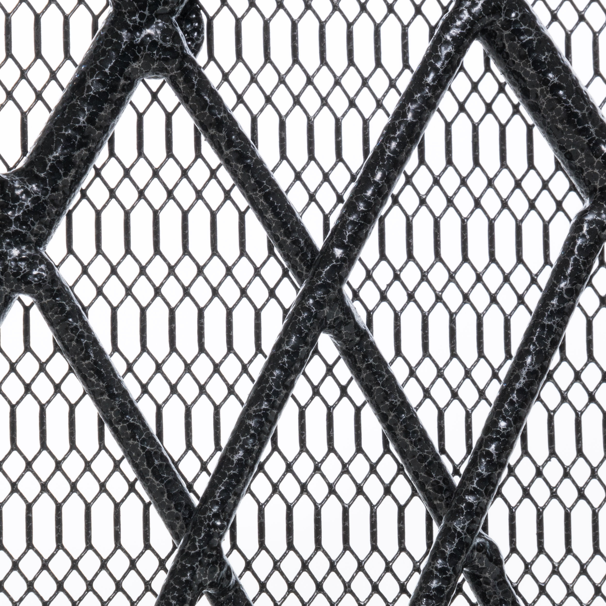 Noble House Christopher Iron Fireplace Screen, Silver Flower on Black - Image 8