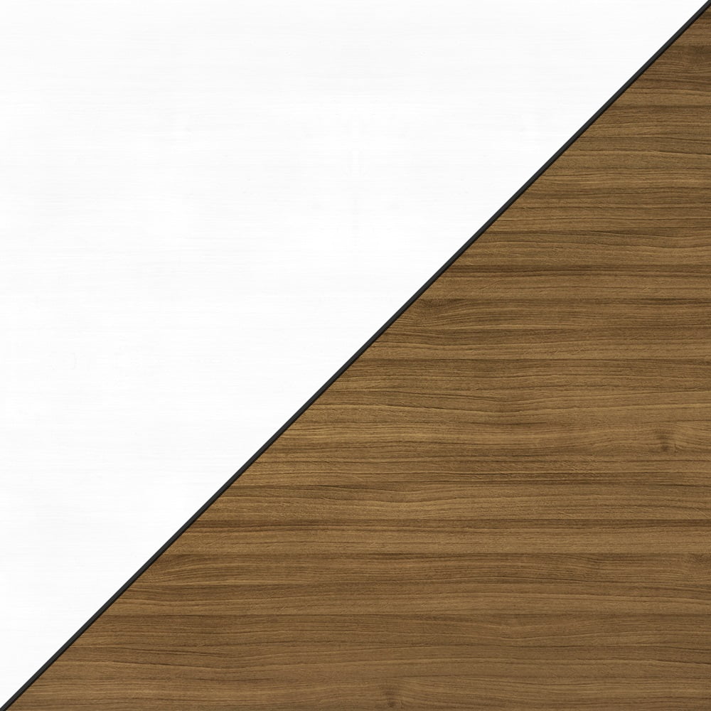 Polifurniture Honolulu TV Stand with 3 Open Shelves for TVs up to 65, White & Walnut - Image 4