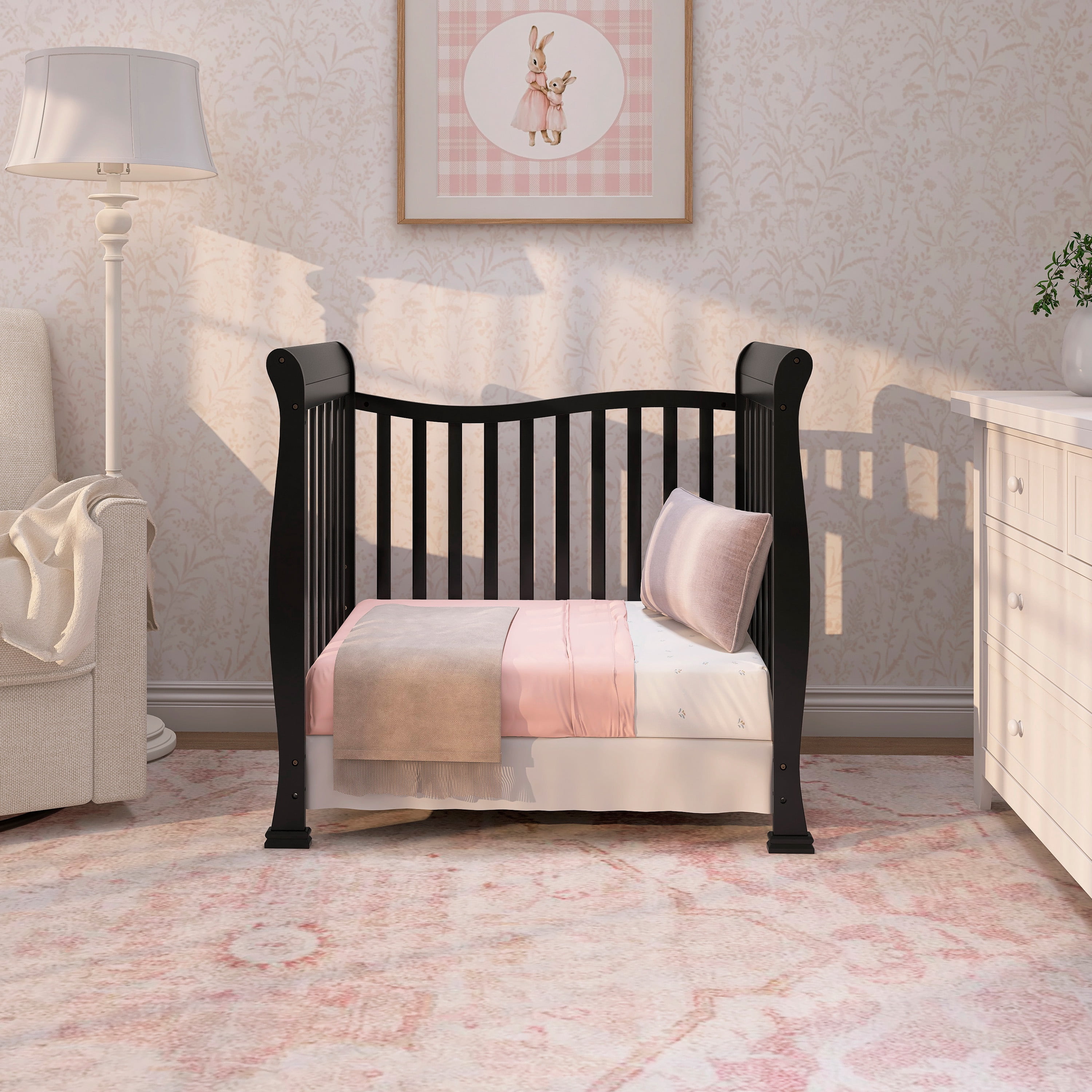 Dream On Me Piper 4-in-1 Convertible Mini Crib, Black - Image 5