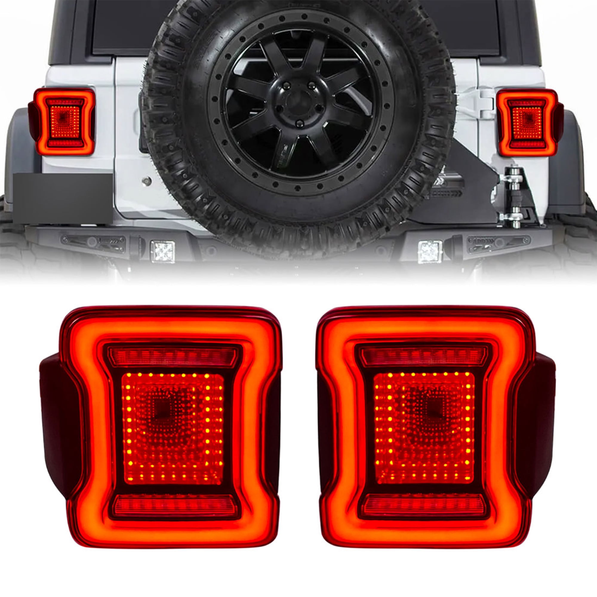 AMERICAN MODIFIED Red Lens Tunnel Tail Lights for 07-18 Jeep Wrangler JK JKU - Image 3