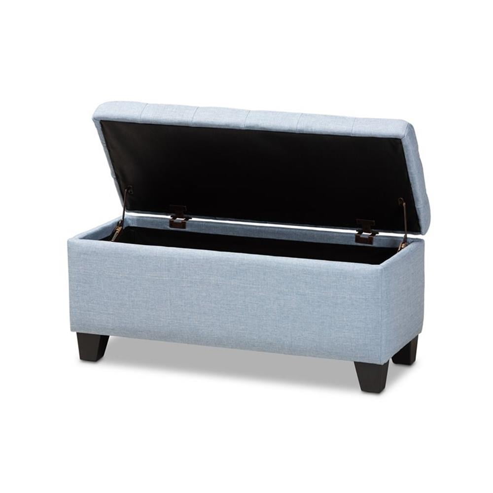 Baxton Studio Fera Modern and Contemporary Light Blue Fabric Upholstered Storage Ottoman - Image 10
