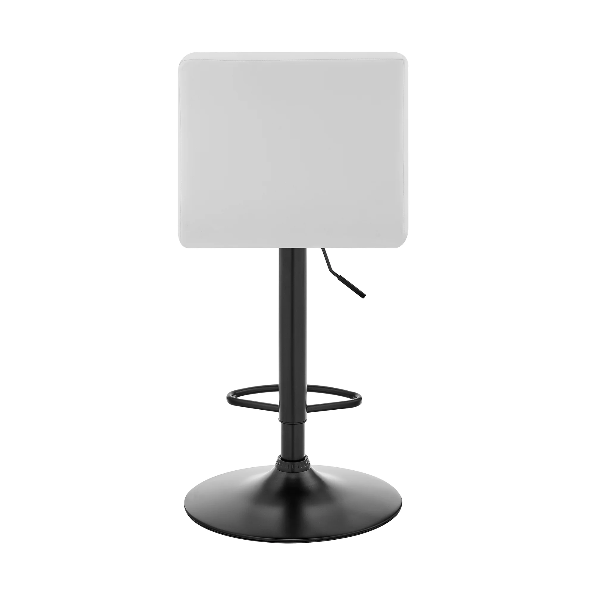 Duval Adjustable White Faux Leather Swivel Bar Stool - Image 3