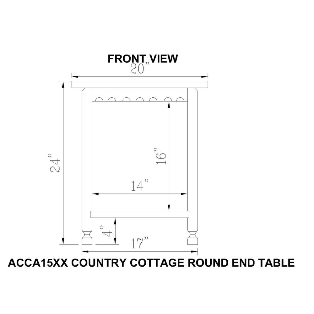 Alaterre Furniture Country Cottage Round End Table, Red Antique Finish - Image 2