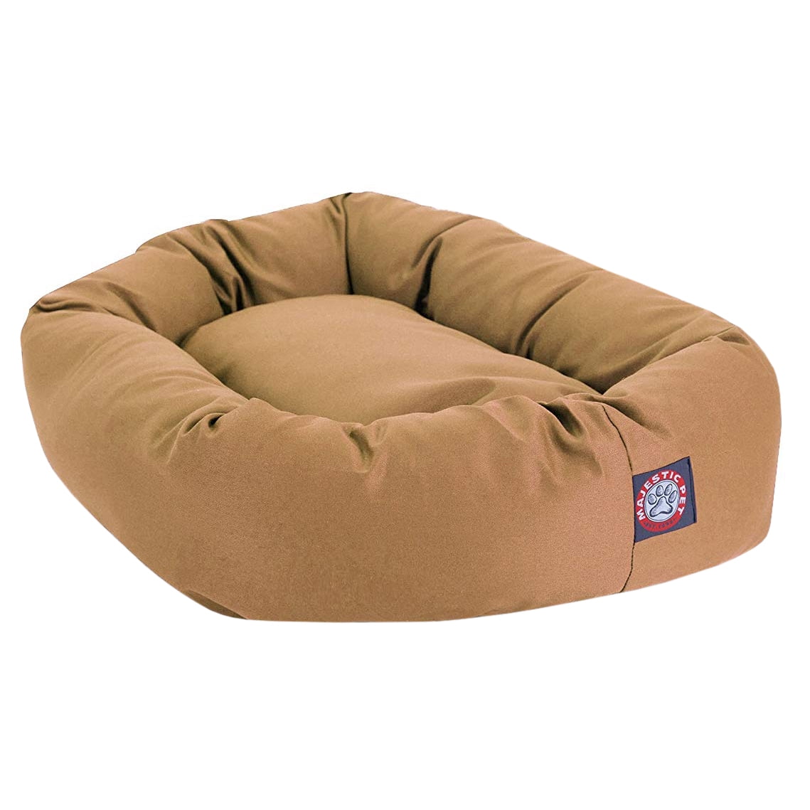 Majestic Pet Poly/Cotton Bagel Pet Bed for Dogs, Calming Dog Bed Washable, Extra Large, Khaki - Image 3