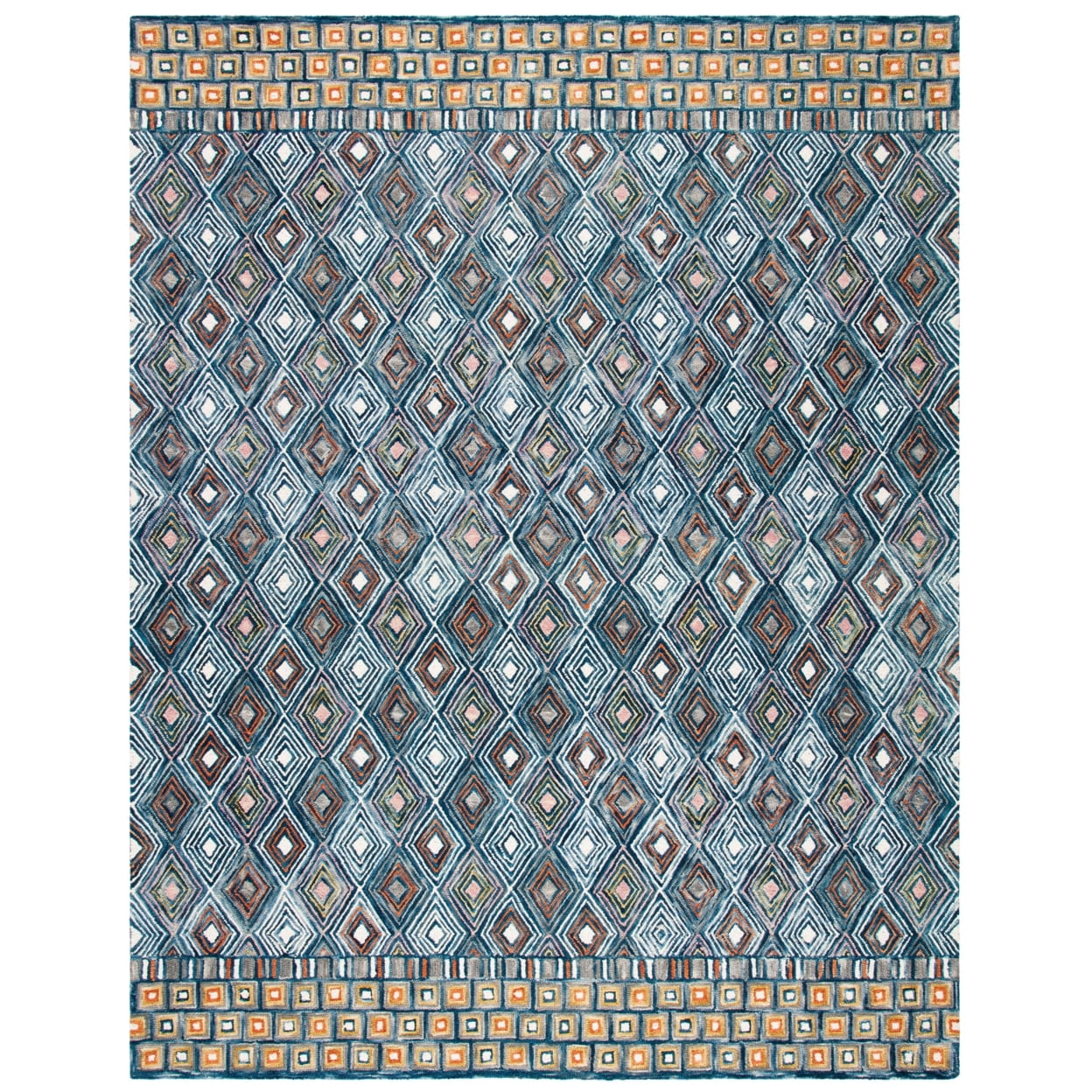SAFAVIEH Aspen Stars Geometric Wool Runner Rug, Blue/Gold, 2'3" x 7' - Image 2