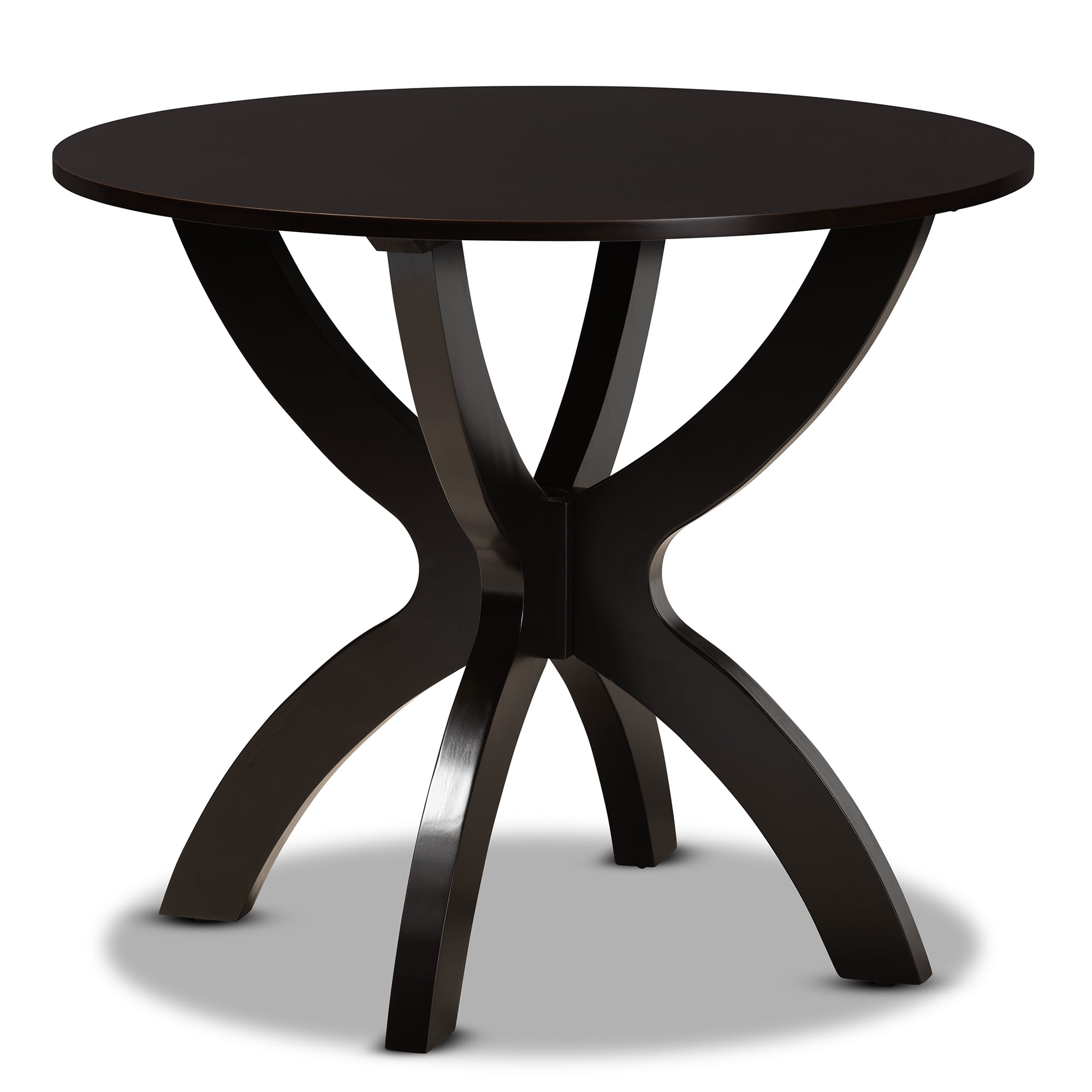 Baxton Studio Ancel Modern and Contemporary Dark Brown Faux Leather Upholstered and Dark Brown Finished Wood 5-Piece Dining Set - Image 4