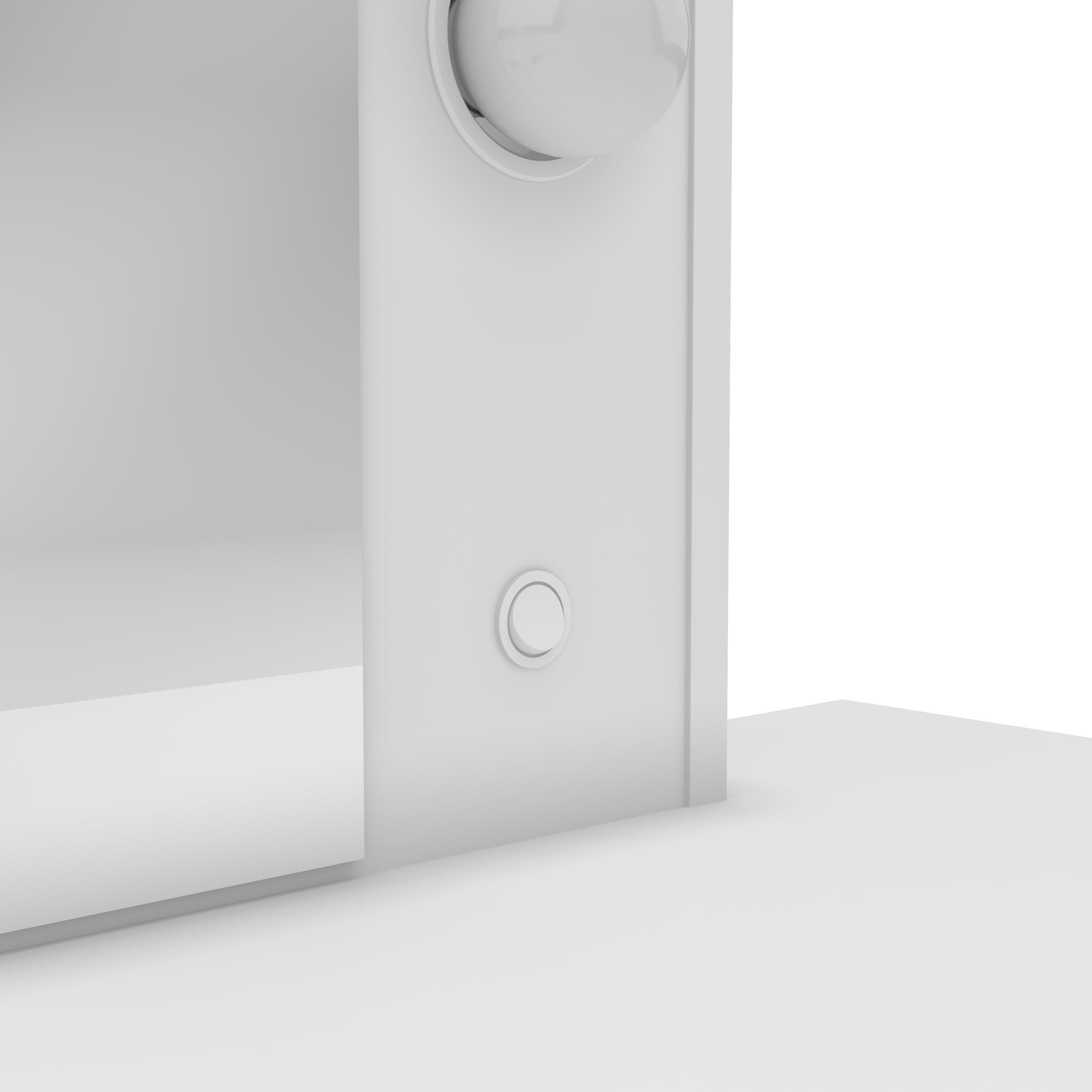 Polifurniture Daisy Modern Bedroom Makeup Vanity Table with Lighted Mirror, White Finish - Image 7