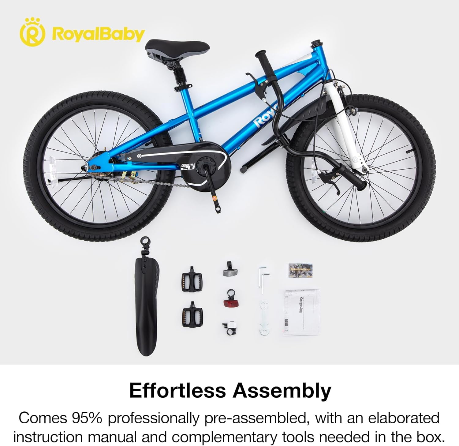 Royalbaby Freestyle 20" Bicycle for Boys and Girls Ages 9-12 Years, Blue - Image 5