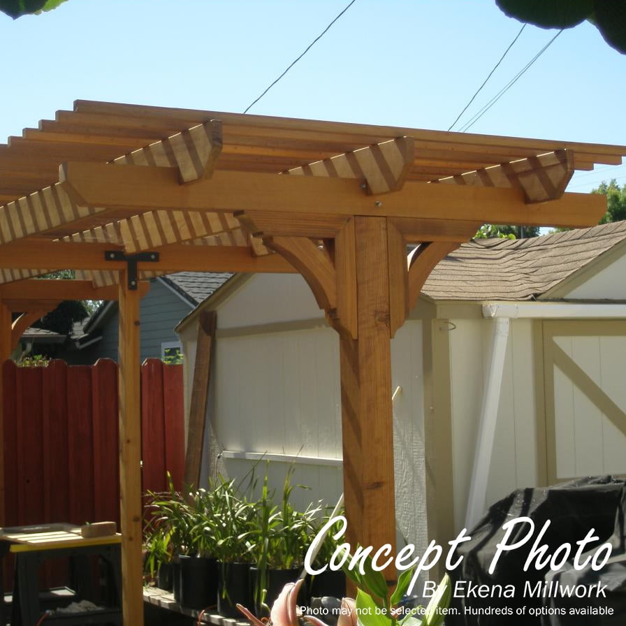 Ekena Millwork 4"W x 14"D x 18"H Merced Block Rough Sawn Bracket w/ Offset Brace, Western Red Cedar - Image 7