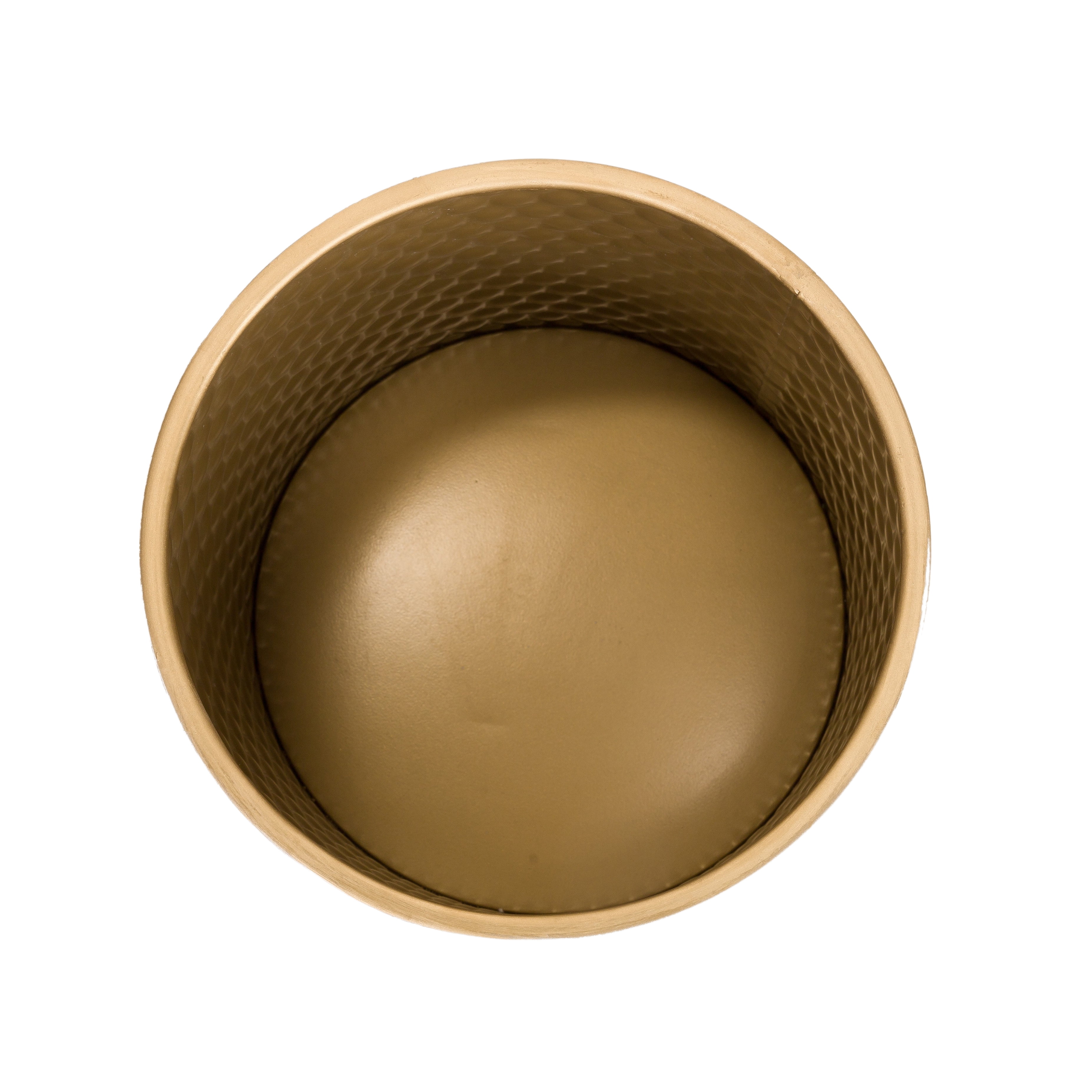Honeycomb Mid-Century Modern Indoor Metal Pot Planter with 4-Leg Gold Metal Base - 18" H x 13.75" W - Image 5