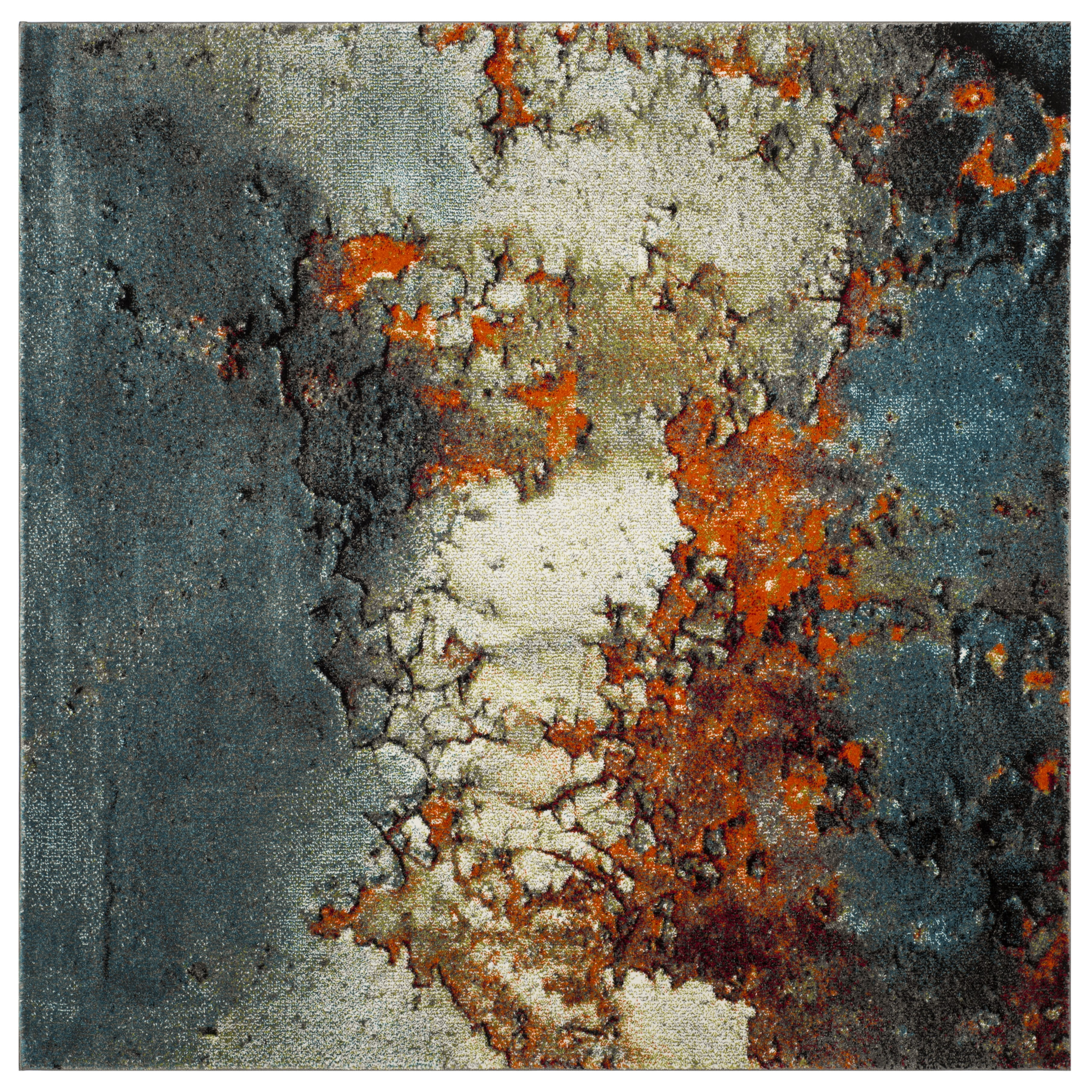 Safavieh Glacier Nazca Geometric Area Rug, Blue/Multi, 6'7" x 6'7" Square - Image 4