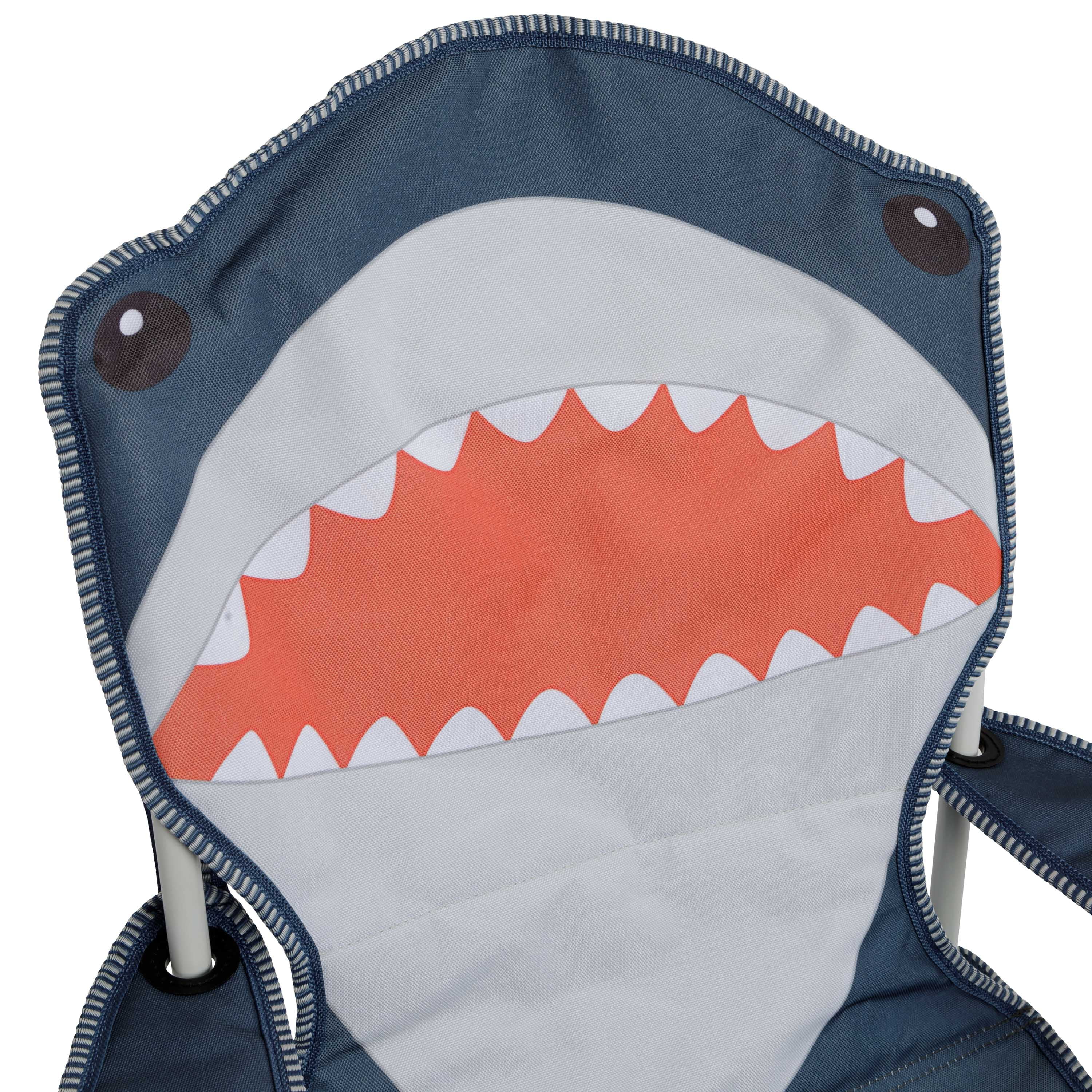 Firefly! Outdoor Gear Finn the Shark Kid's Camping Chair - Navy/Orange/Gray Color - Image 12