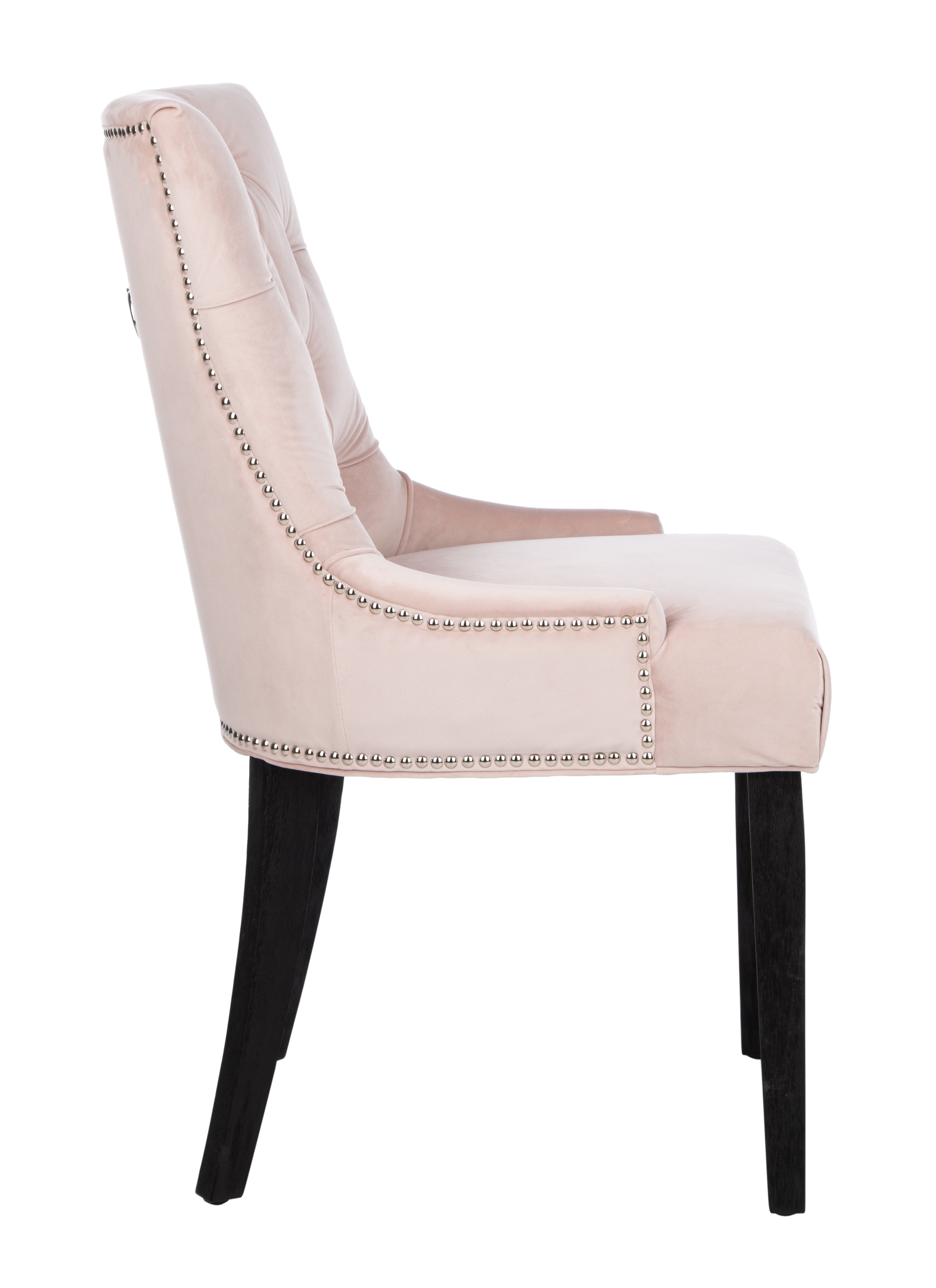 SAFAVIEH Harlow Glam Tufted Ring Chair with Silver Nailheads, Set of 2, Blush Pink - Image 15
