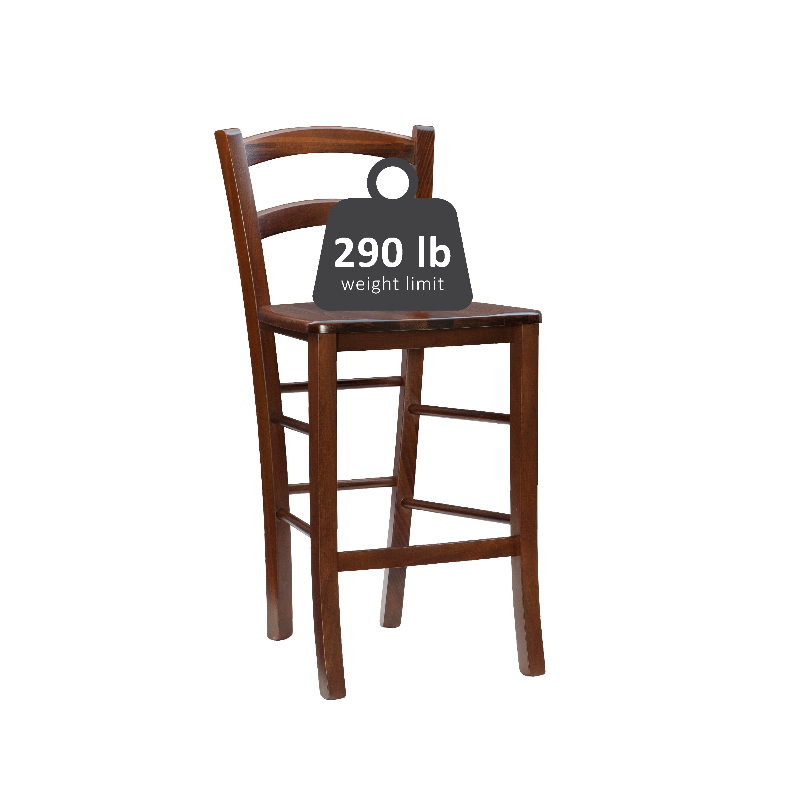 Linon Marica 24.5" Counter Stools, Dark Walnut Finish, Set of 2 - Image 2