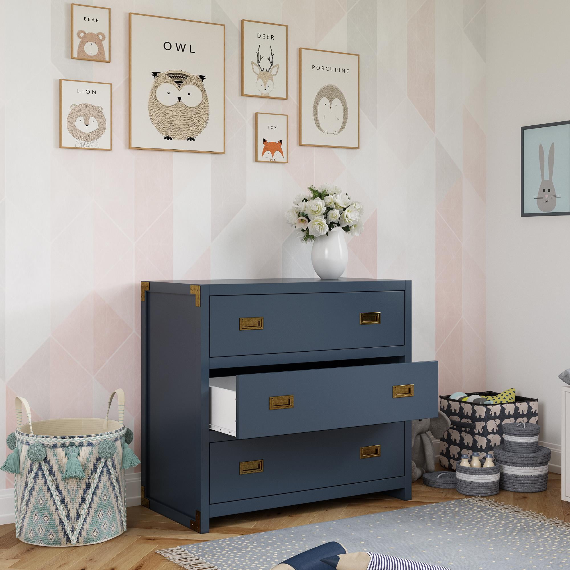 Baby Relax Miles 3-Drawer Dresser, Nursery Storage, Graphite Blue - Image 12