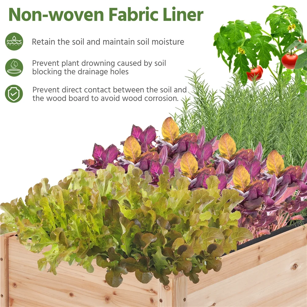 Renwick Wood Raised Planters for Garden, Wood - Image 3