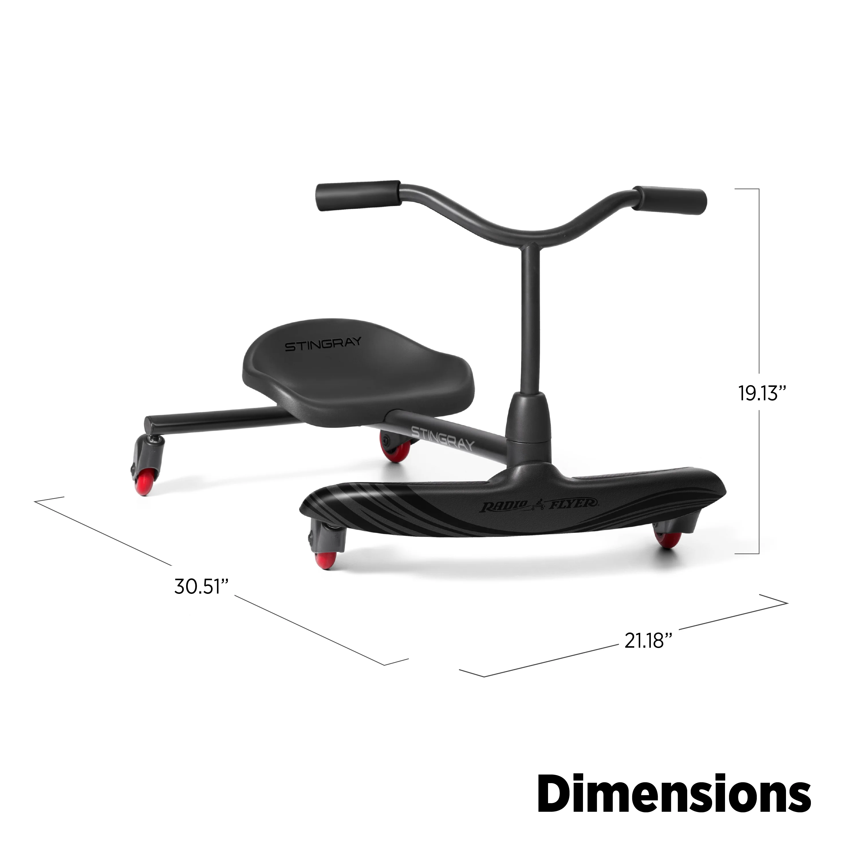 Radio Flyer Stingray, Caster Scooter Ride-On for Kids with Handles, 360 Spins - Image 9