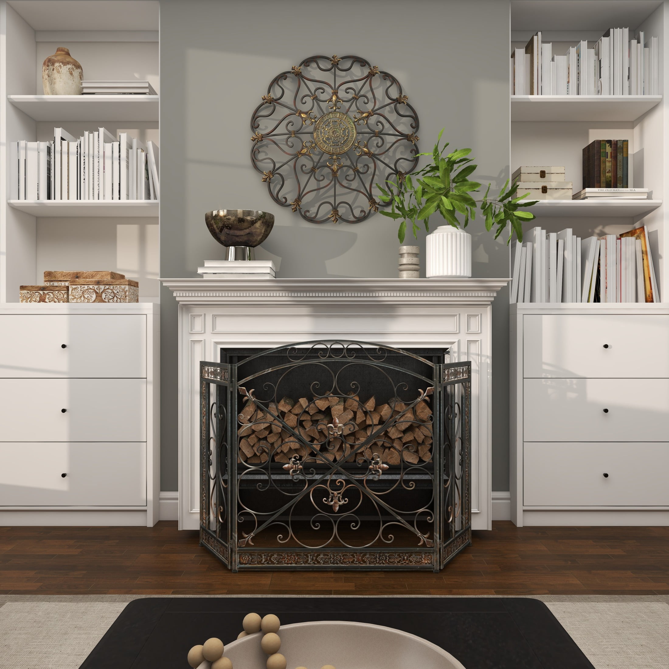 DecMode Brown Metal Scroll Wall Decor - Image 2