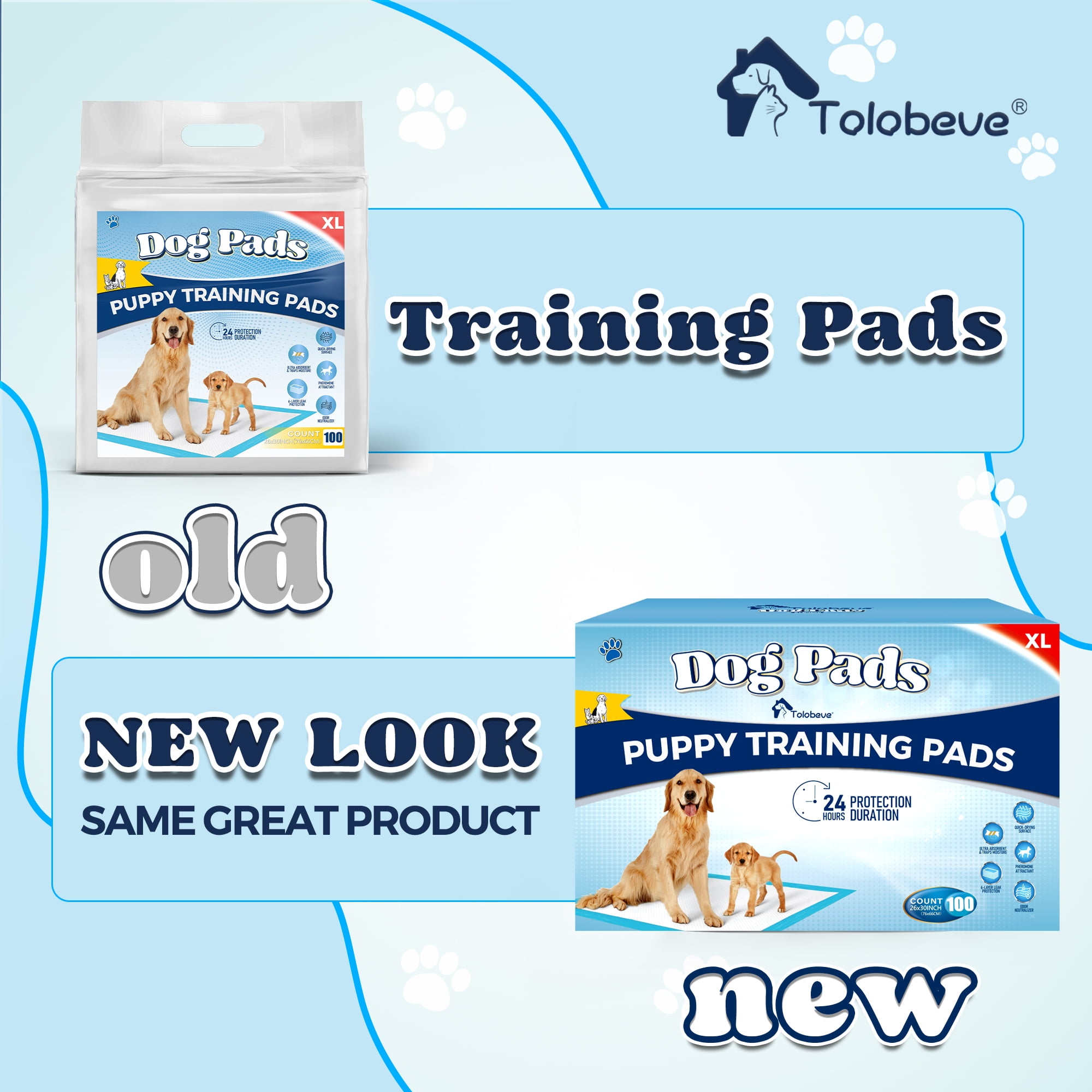 Tolobeve Dog Training Pads, XL, 26 in x 30 in, 100 Count Disposable Dog Pads, Puppy Pee Pads - Image 7