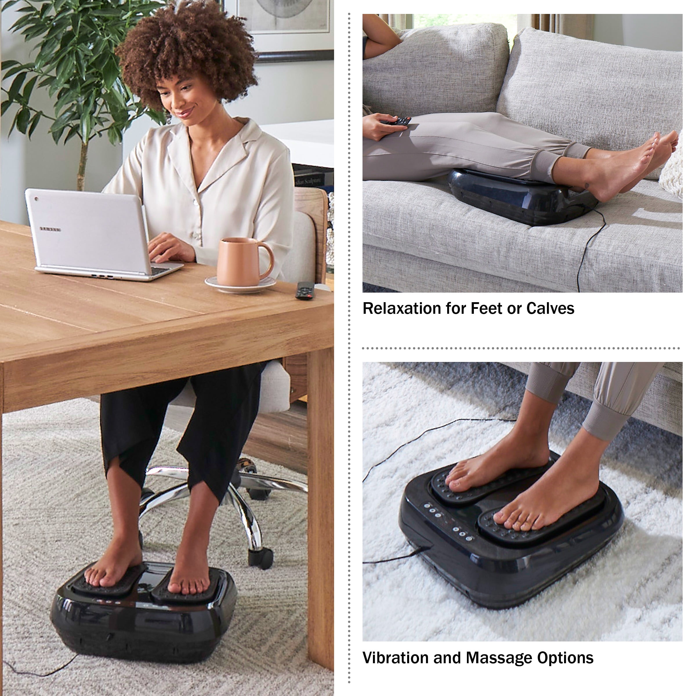 Foot Massager ? Vibrating Platform with Rotating Acupressure for Feet and Legs with Remote Control Included by Bluestone (Black) - Image 6