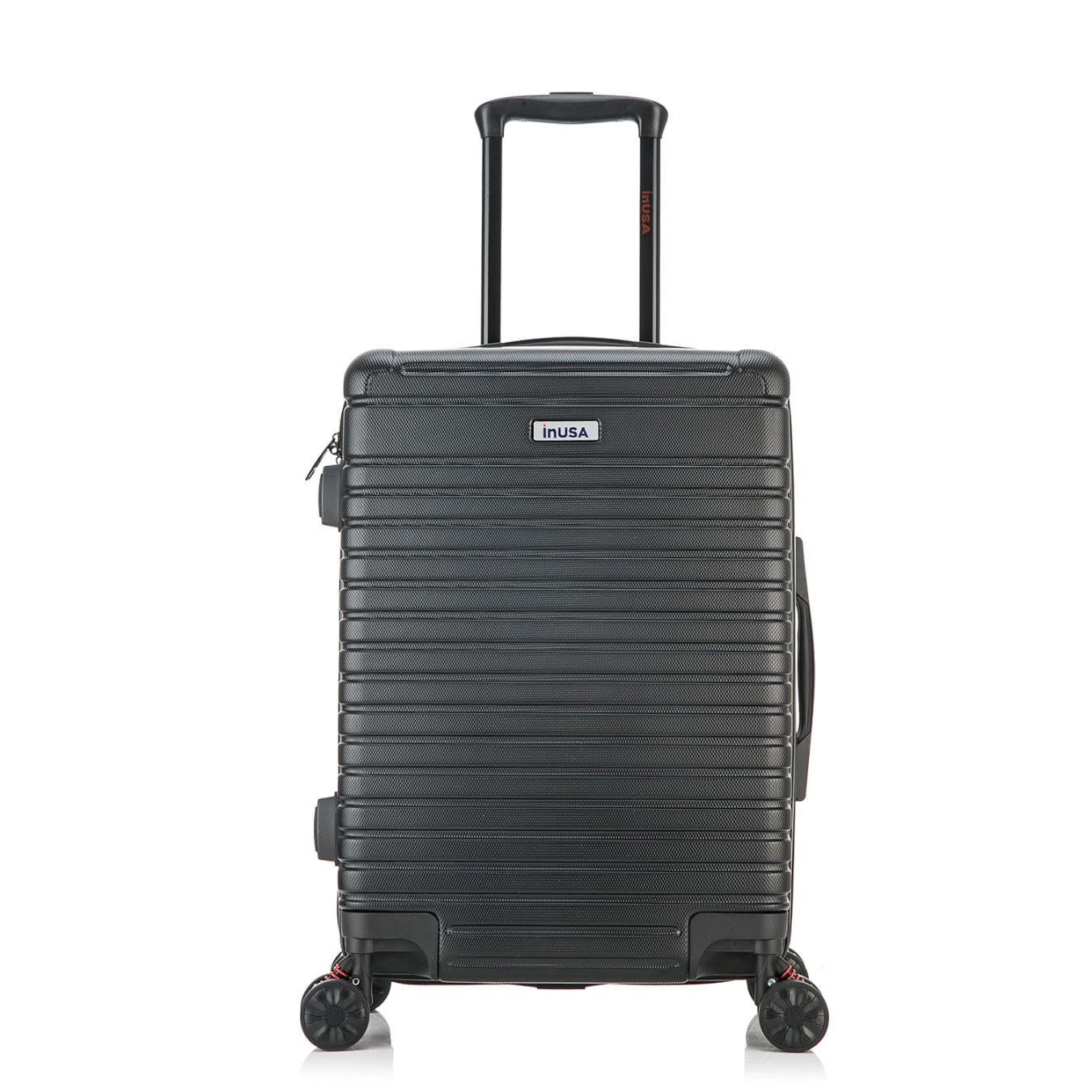 InUSA Deep 20" Hardside Lightweight Luggage with Spinner Wheels, Handle Studs, Trolley, Black - Image 8
