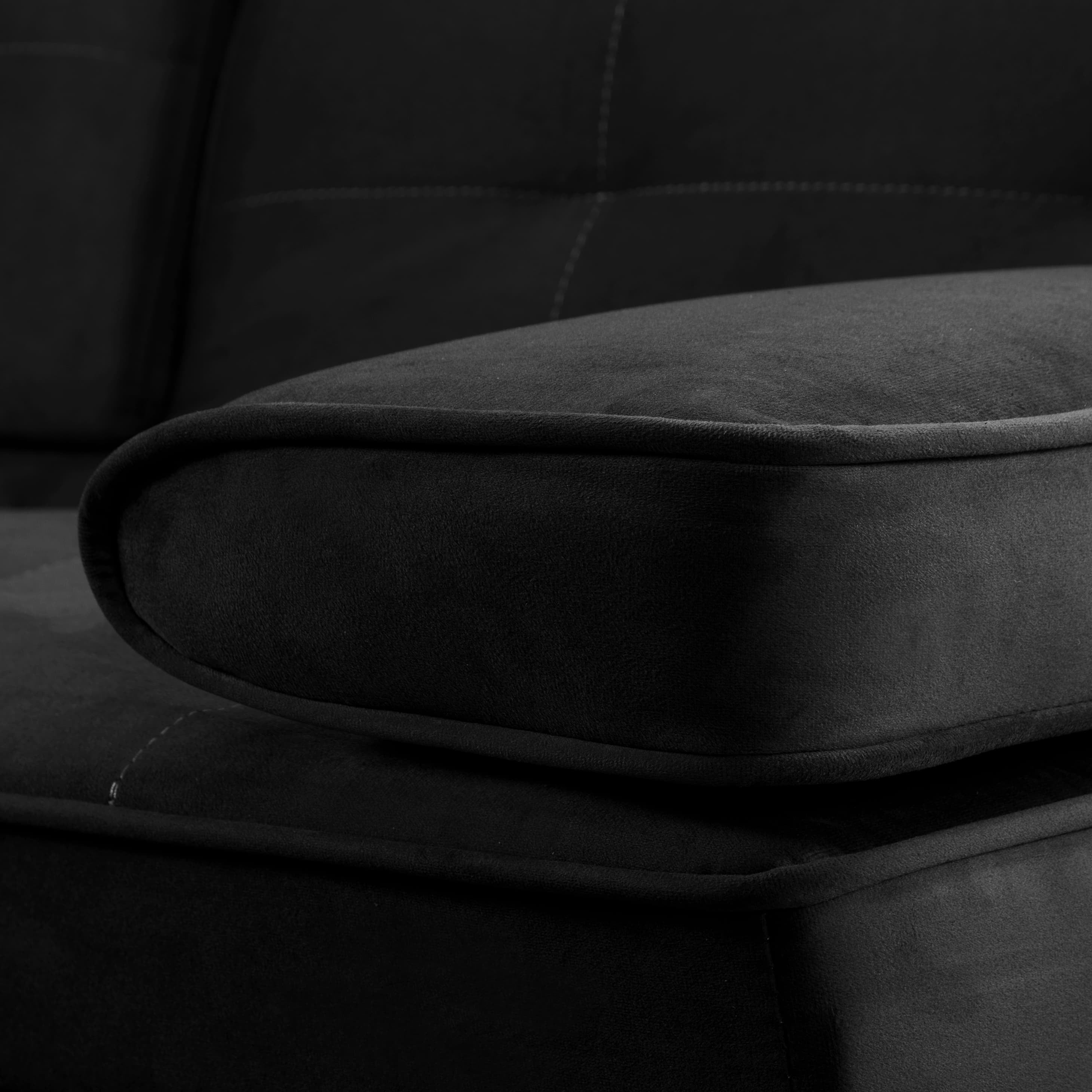 BSHTI Twin Size Futon Sleeper Sofa Bed,Velvet Upholstery,3 Angles for Adjusting Backrest,with 2 Cup Holders,Removable Arm,Convertible Sleeper Sofa(Black) - Image 12