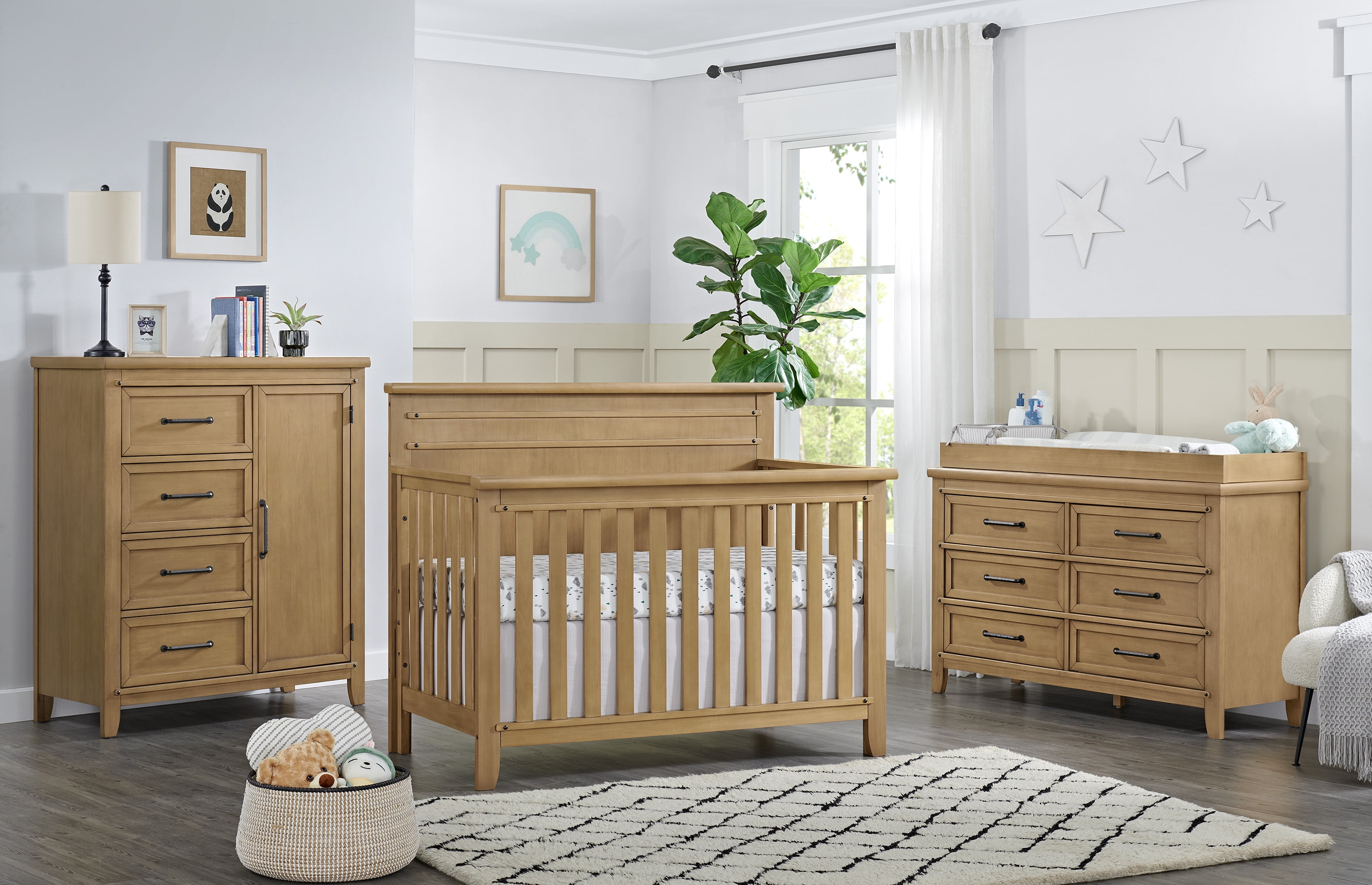 Soho Baby Morrison 4 in 1 Convertible Crib Honey Wood - Image 9