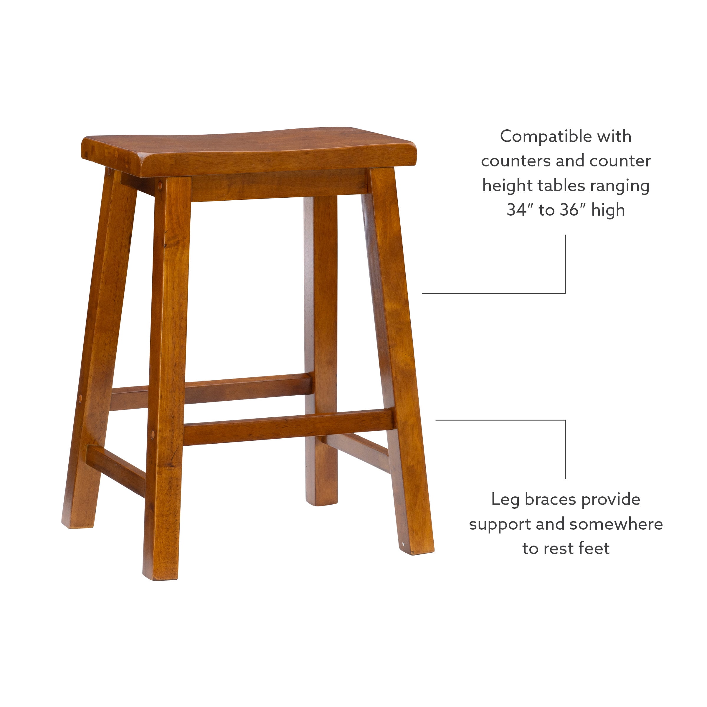 Powell "Honey Brown" Counter Stool, 24" Seat Height - Image 7