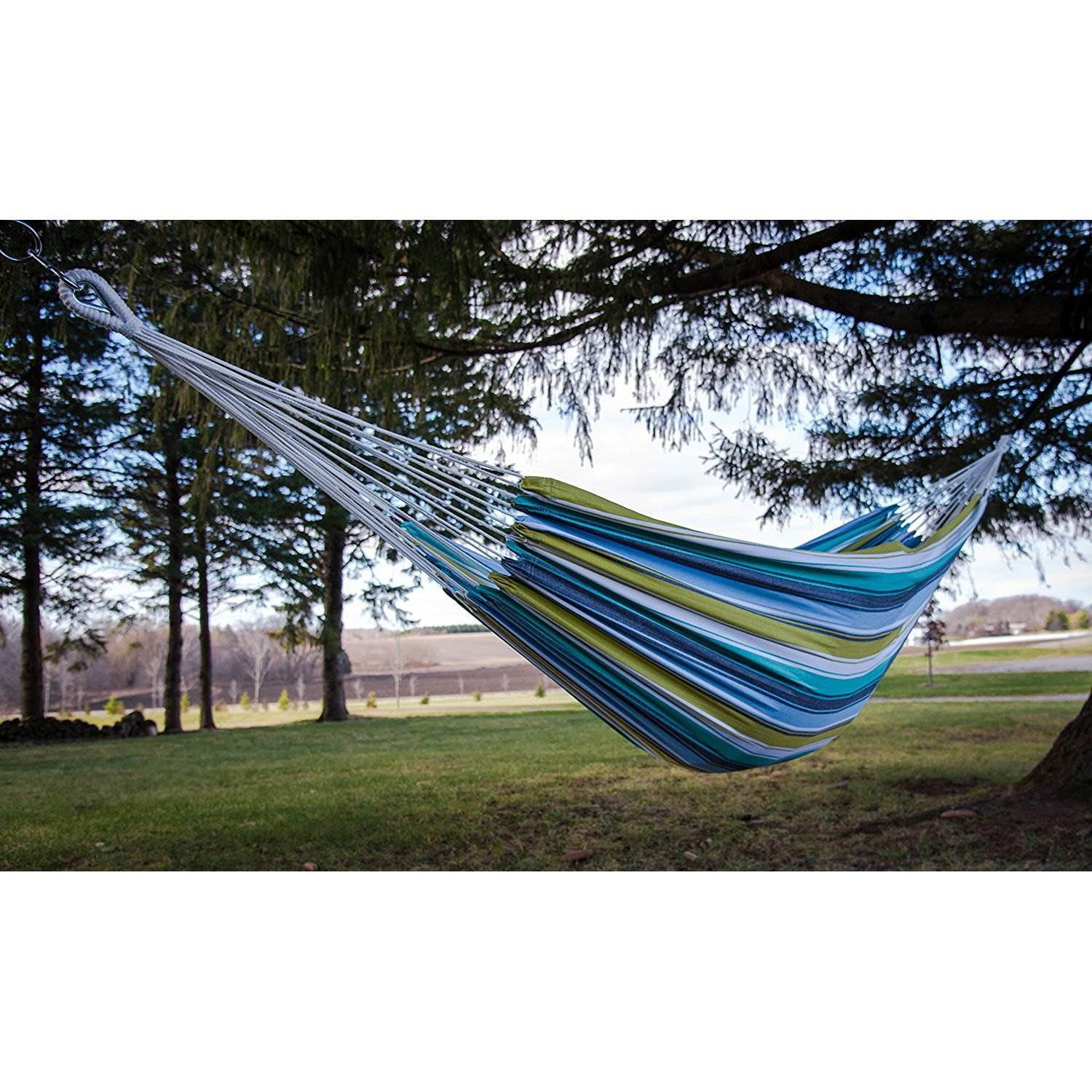 Vivere Double Brazilian Style Cotton Hammock - Cayo Reef - Image 2