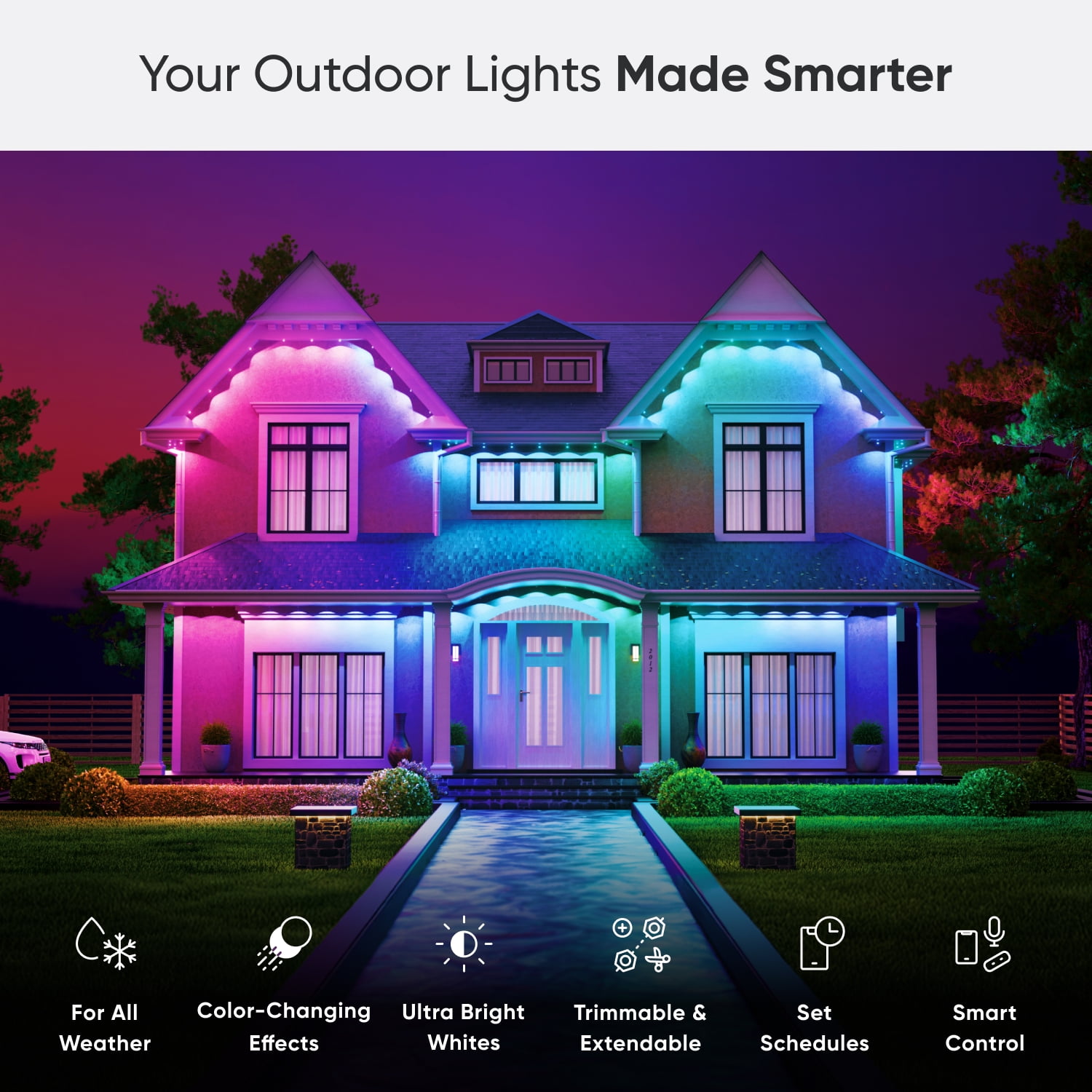 Nanoleaf Essentials Matter Smart Multicolor Permanent Outdoor Lights (49ft) – Plug-in Rgbicw LED Pucks - Image 6