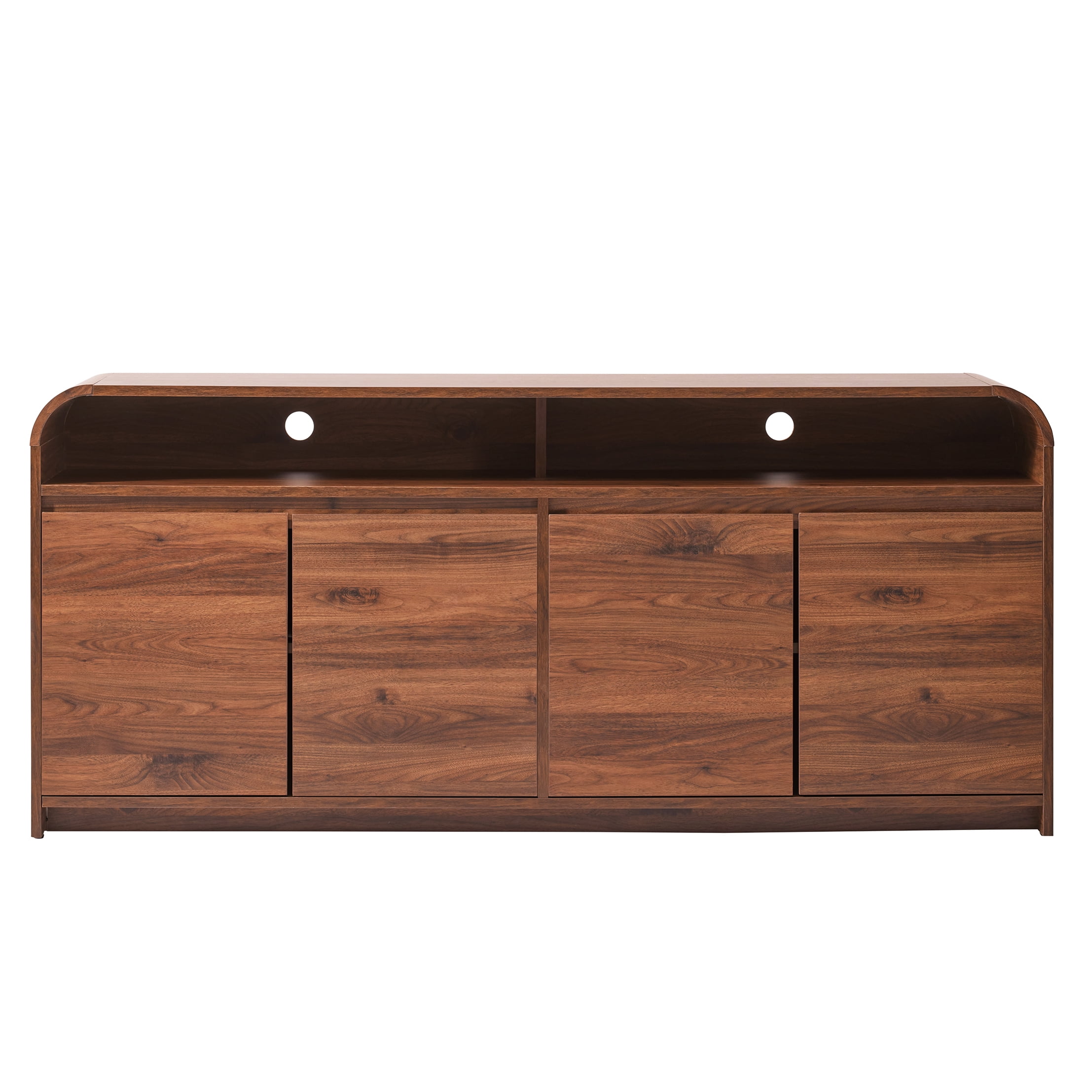 Better Homes & Gardens Juliet Curved TV Stand for TVs up to 75", Walnut Finish - Image 2