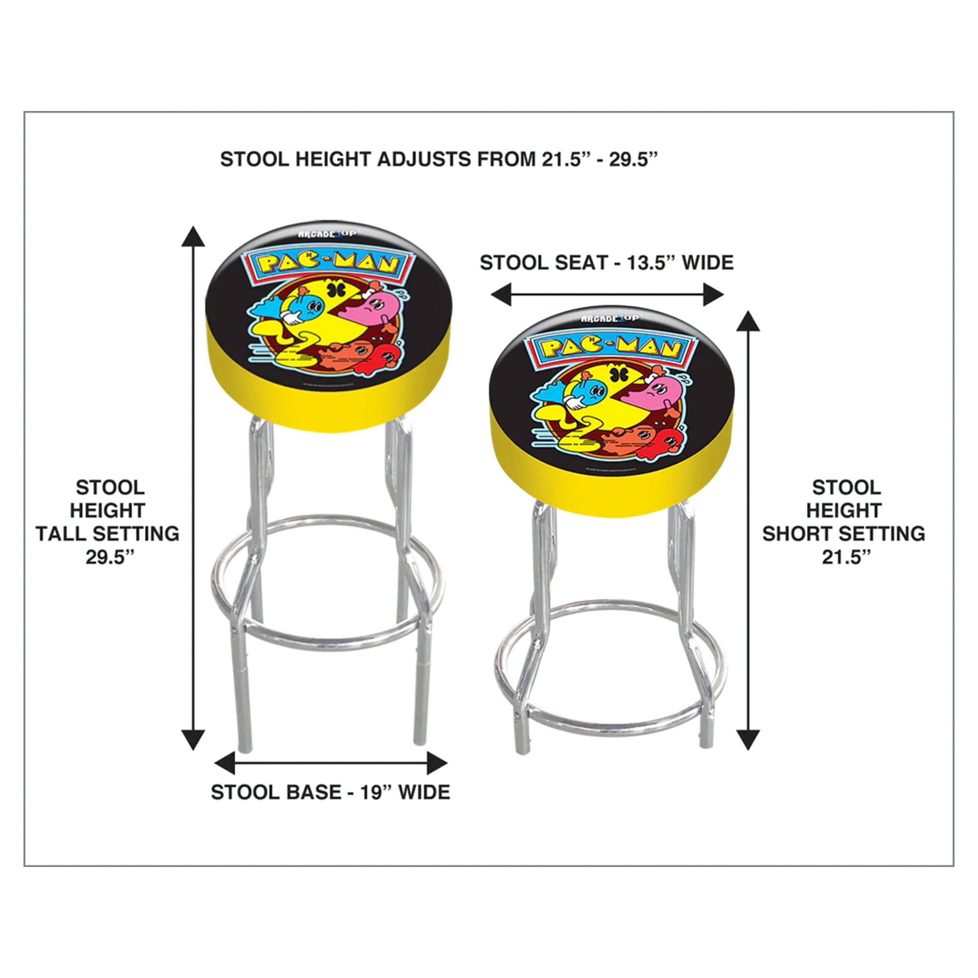 Pac-Man Adjustable Stool, Arcade1UP - Image 5