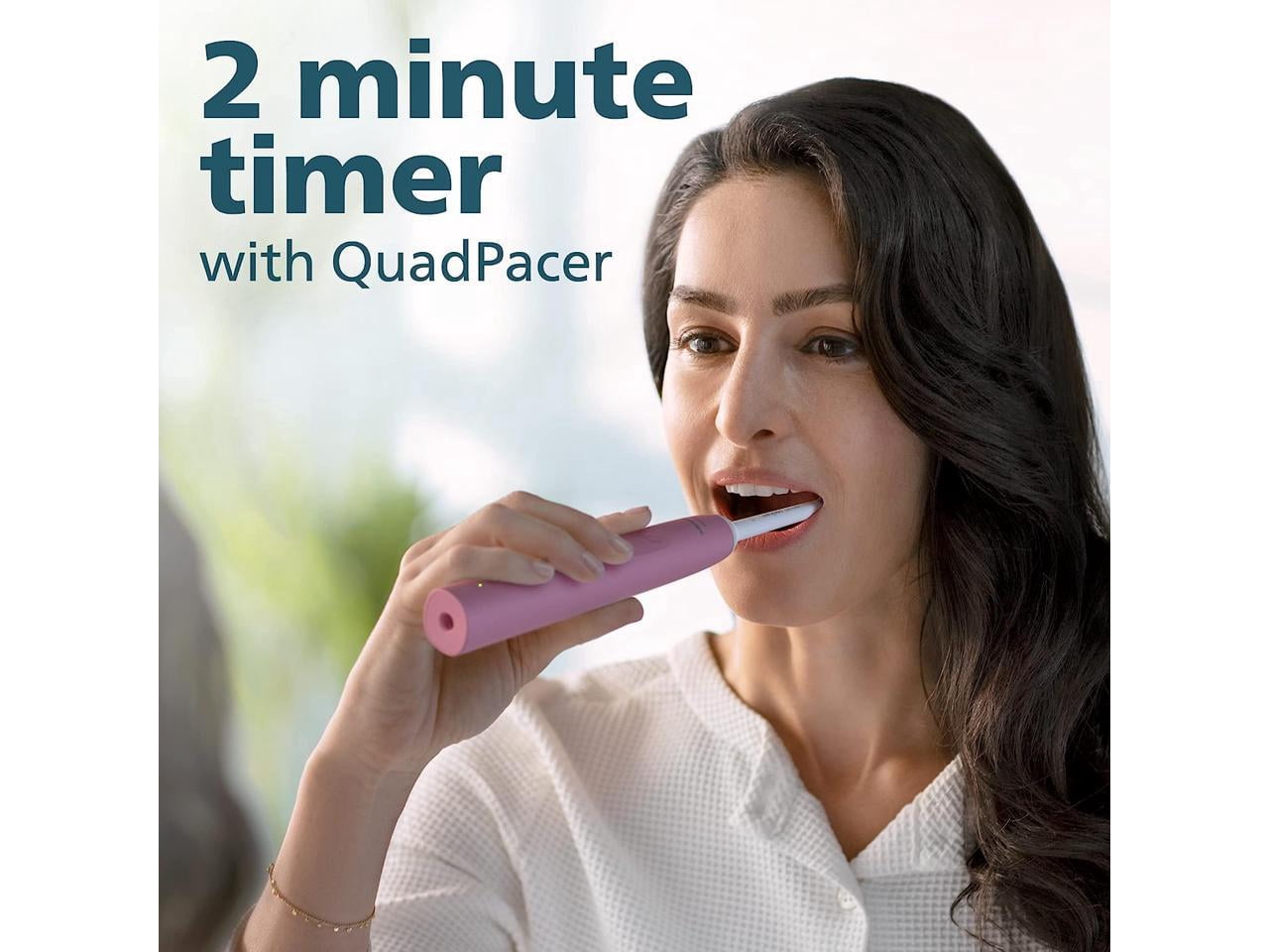 Philips Sonicare 4100 Power Toothbrush, Rechargeable Electric Toothbrush with Pressure Sensor, Deep Pink (HX3681/26) - Image 3