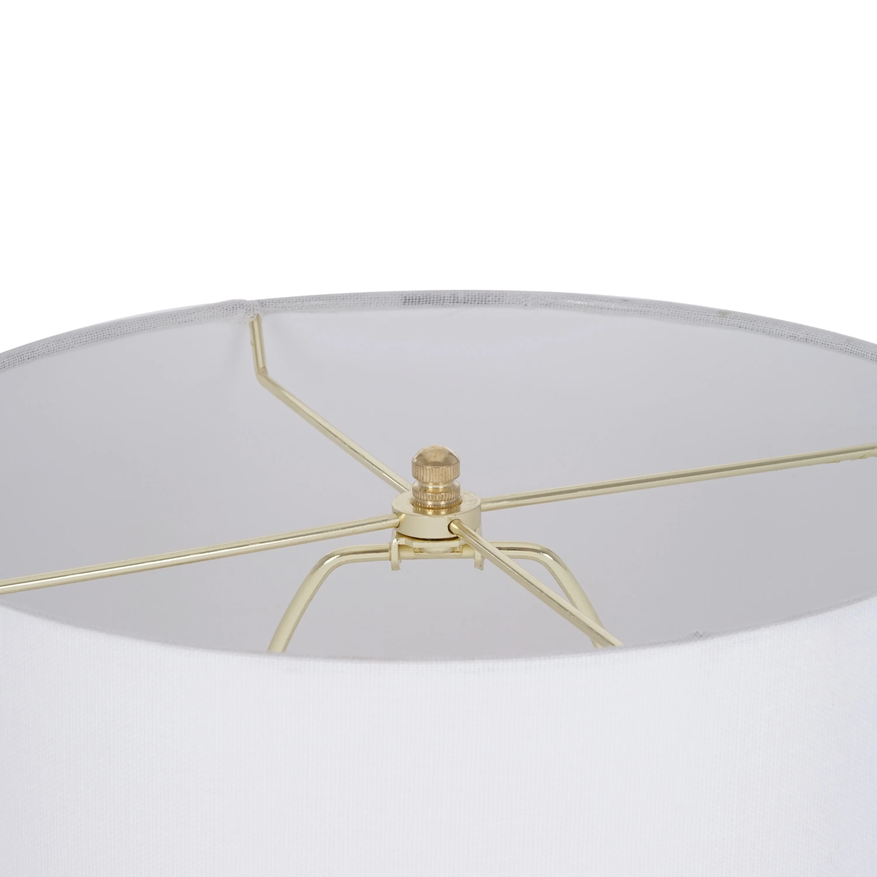 My Texas House 21'' Table Lamp with White Fabric Drum Shade Transitional Table Light Fixture for Living Room, Bedroom or Office, White - Image 8