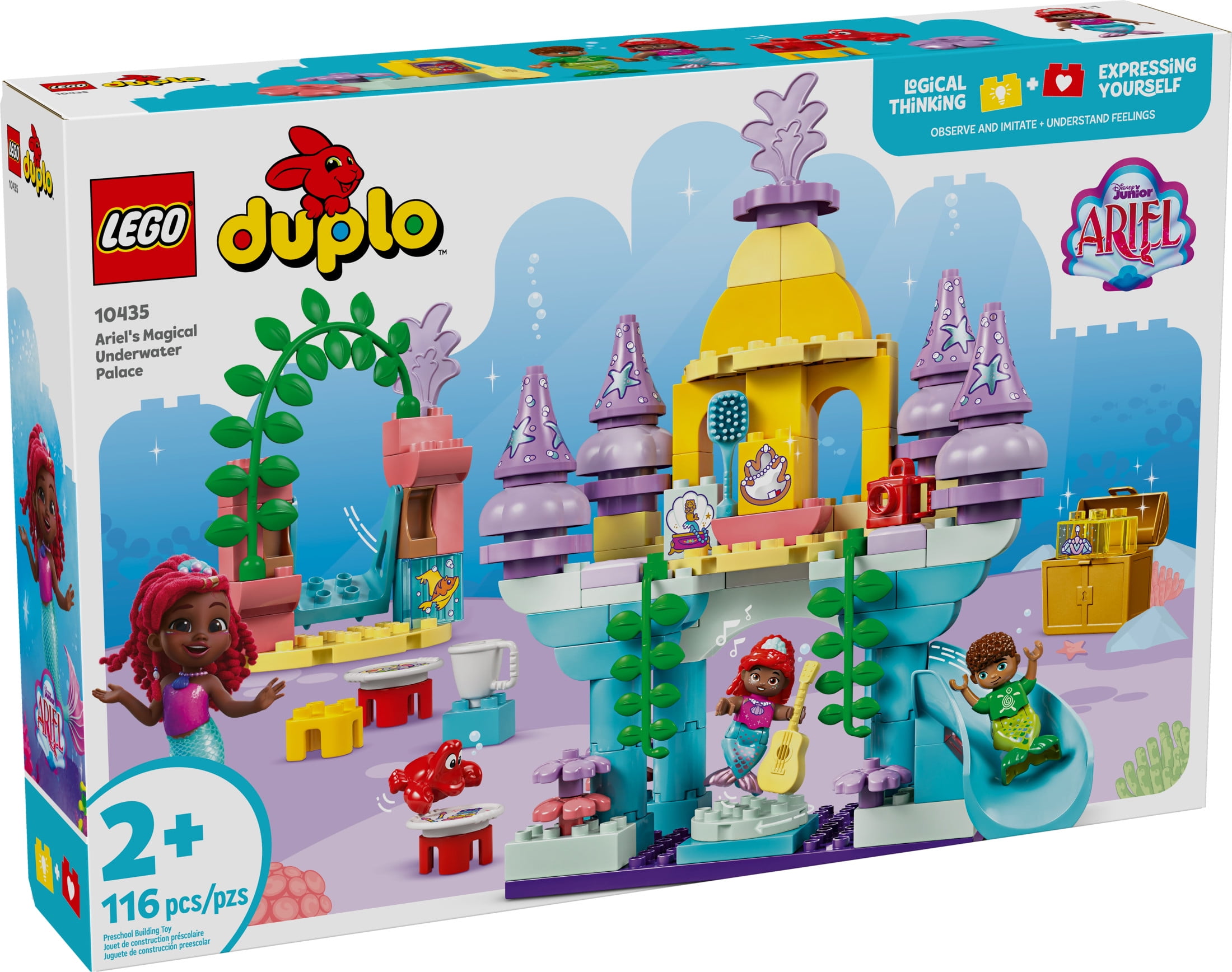 LEGO DUPLO Disney Ariel’s Magical Underwater Palace Building Set, The Little Mermaid Toy for Toddlers, 10435 - Image 6