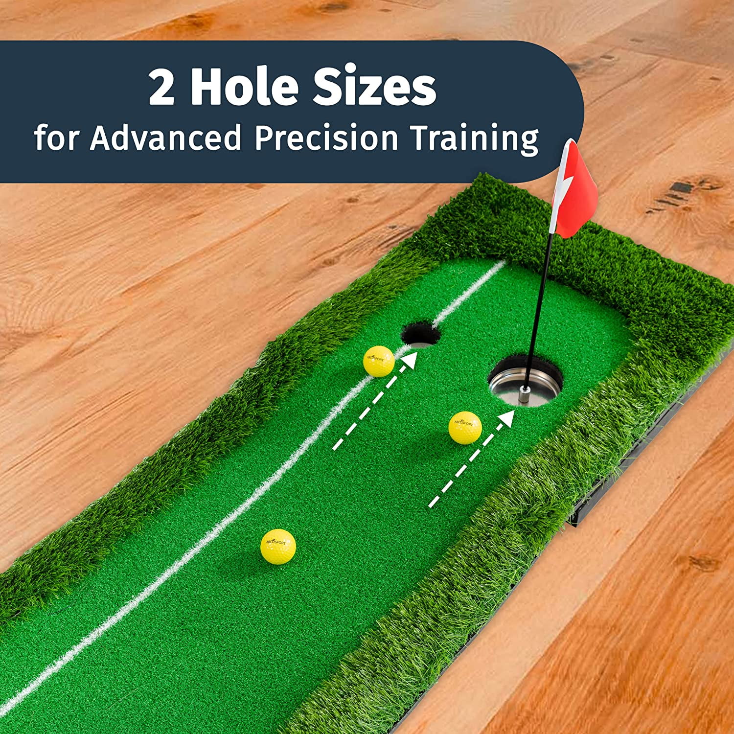 Abco Tech Golf Putting Green Mat - Portable Synthetic Turf Mat - Outdoor and Indoor - for Practicing and Training - Long Lasting Design - Includes 3 Free Golf Balls (1.6ft x 10ft) - Image 8