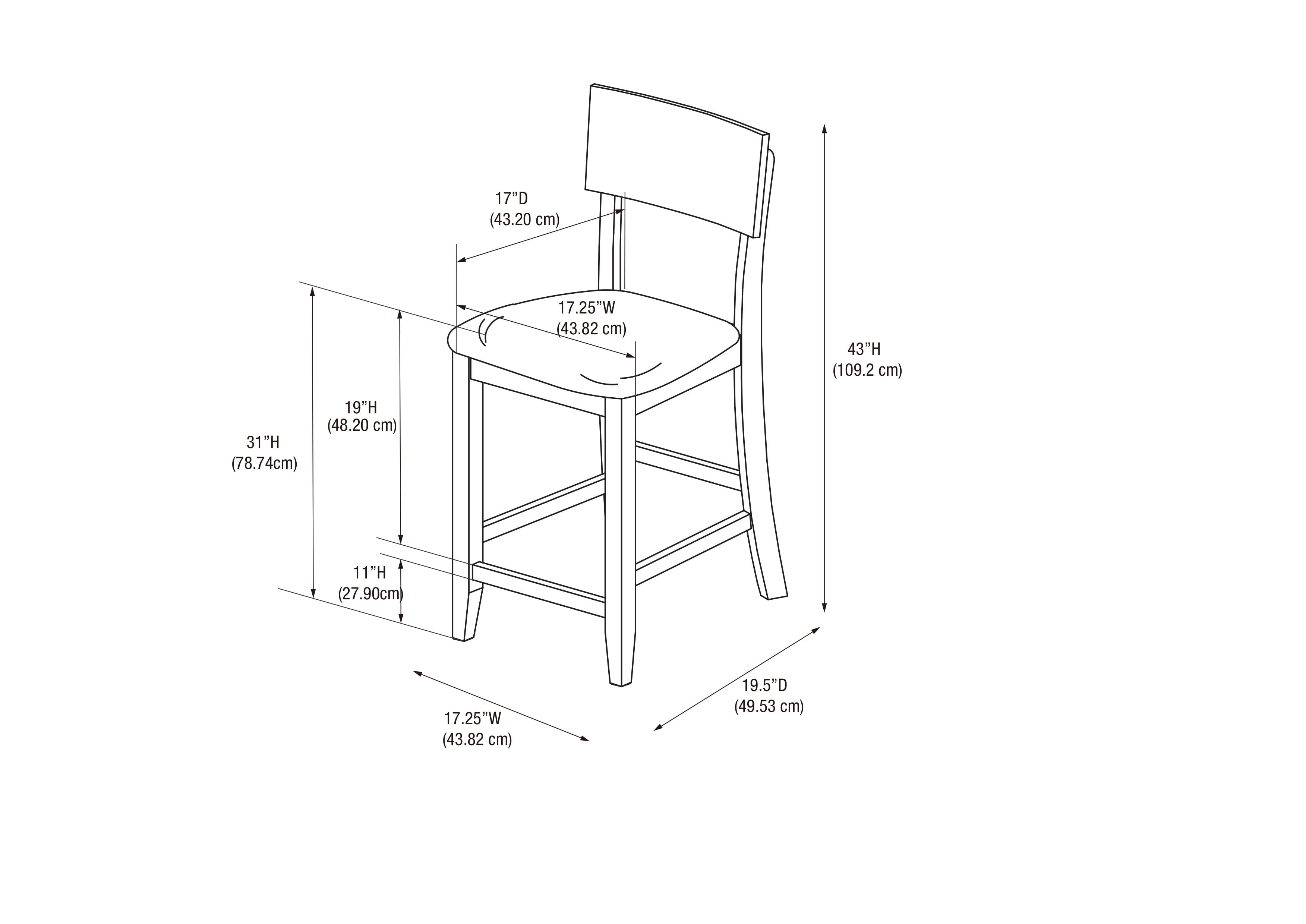 Linon Tamela 30" Mid Back Indoor Bar Stool, Black/Dark Brown Faux Leather - Image 7