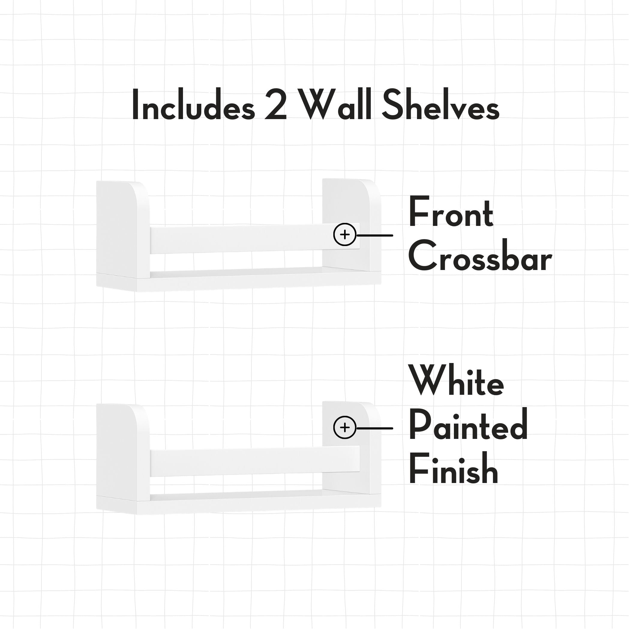 RiverRidge Kids Art Table Desk with Ladder Shelf and Open Storage Shelf for Playroom - White with 2 10" Floating Bookshelves - Image 3